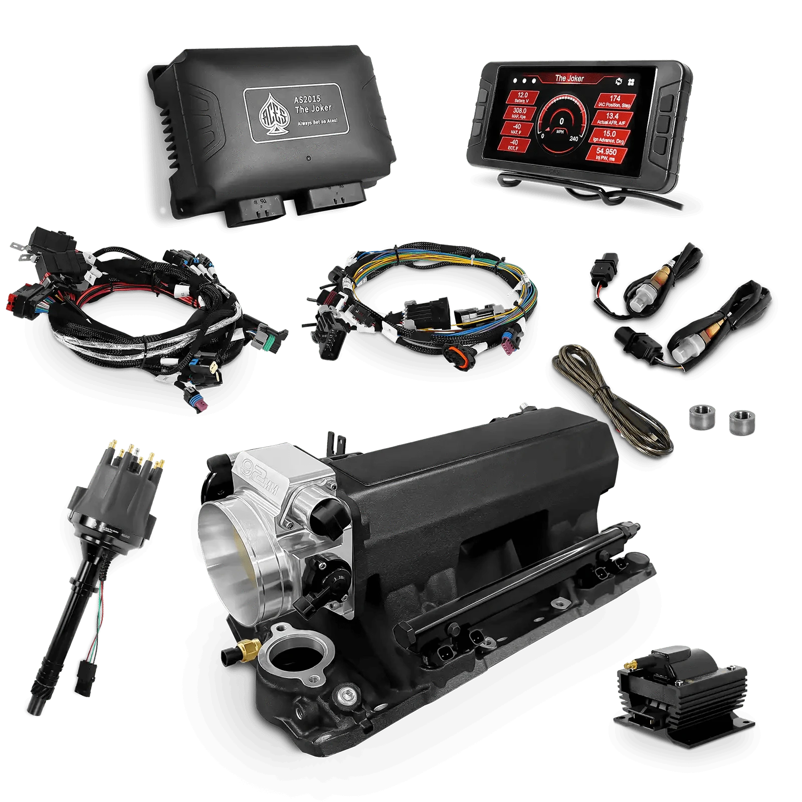 Aces Fuel Injection SBC Top End Kit with (Black) SBC Tunnel Ram Manifold / 500 The Joker EFI - Top End Kits
