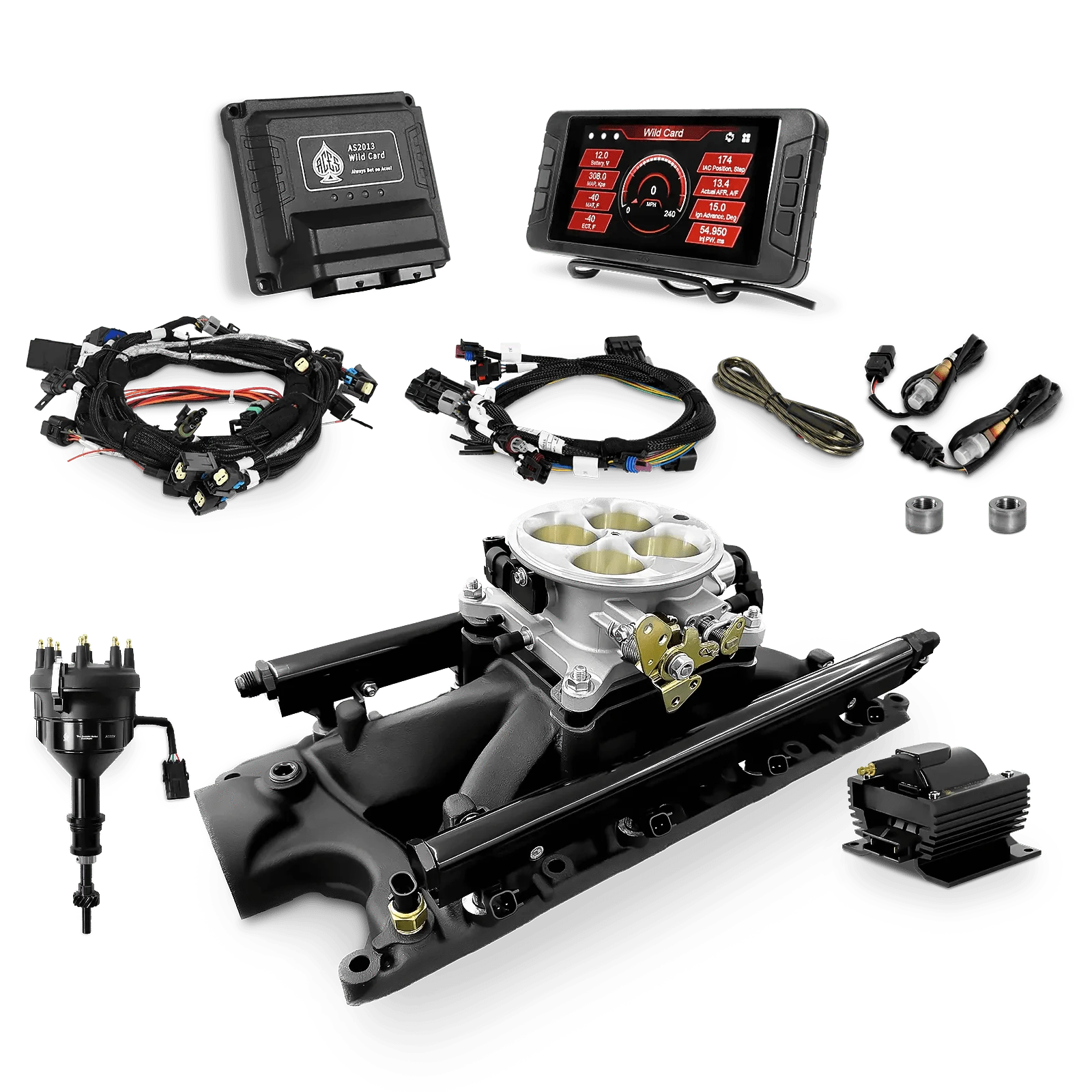 Aces Fuel Injection SBF Top End Kit with (Black) SBF 302 Manifold / 500 Wild Card EFI - Top End Kits