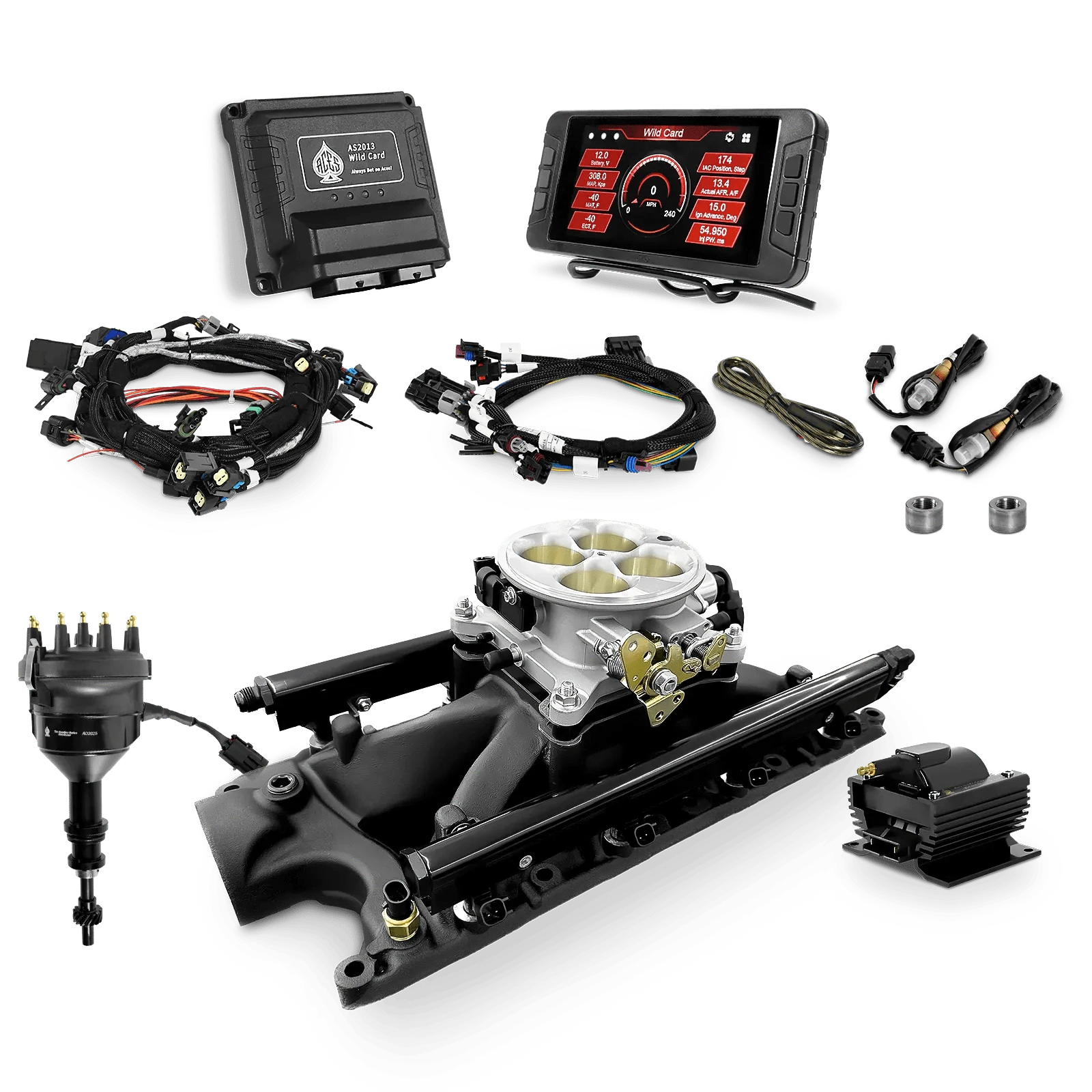 Aces Fuel Injection SBF Top End Kit with (Black) SBF 351W Manifold / 800 Wild Card EFI - Top End Kits