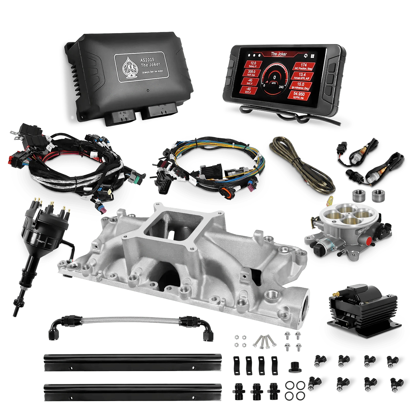 Aces Fuel Injection SBF Top End Kit with (Silver) 302 Manifold / 500 The Joker EFI - Top End Kits