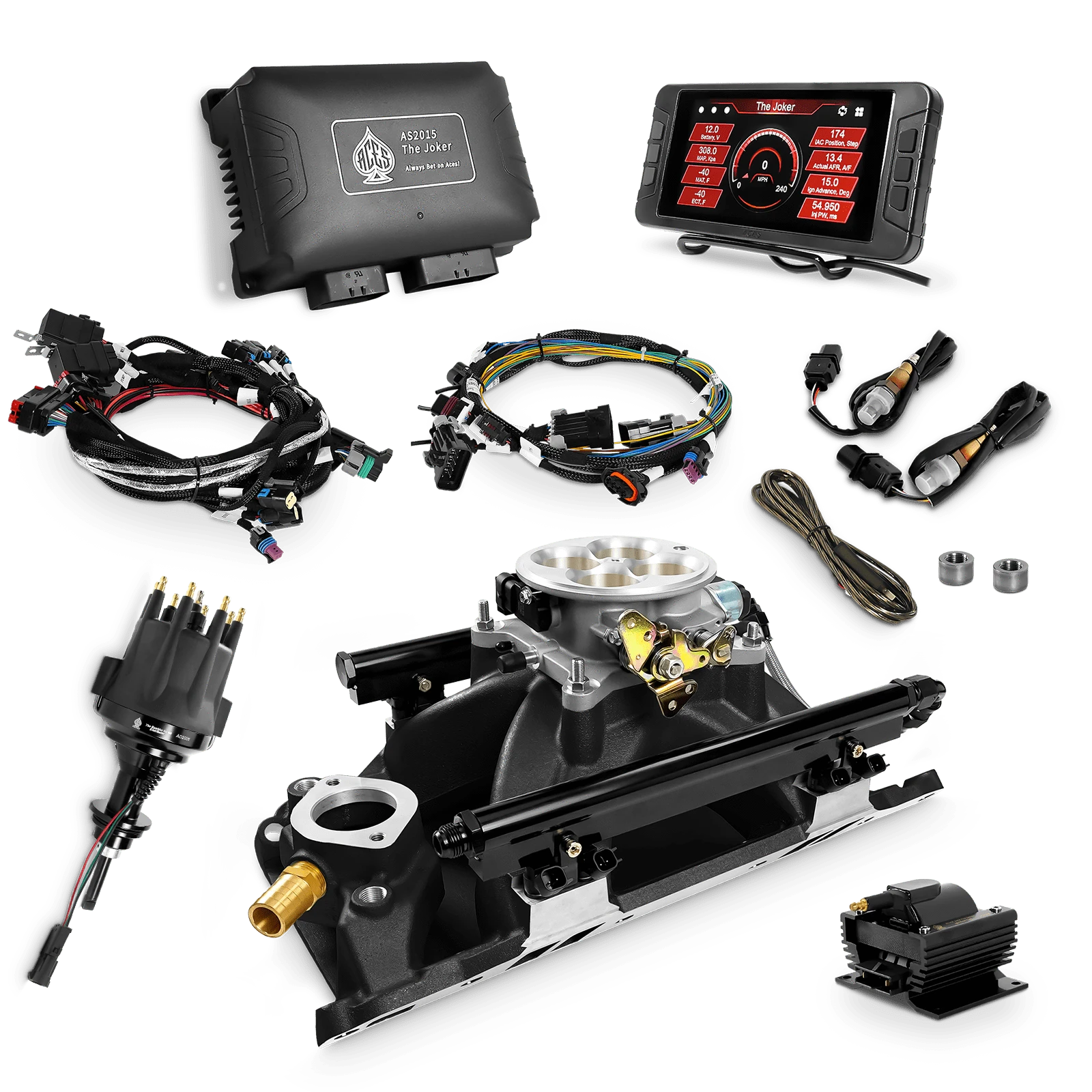 Aces Fuel Injection SBM Top End Kit with (Black) Mopar 318/340/360 Manifold / 500 The Joker EFI - Top End Kits