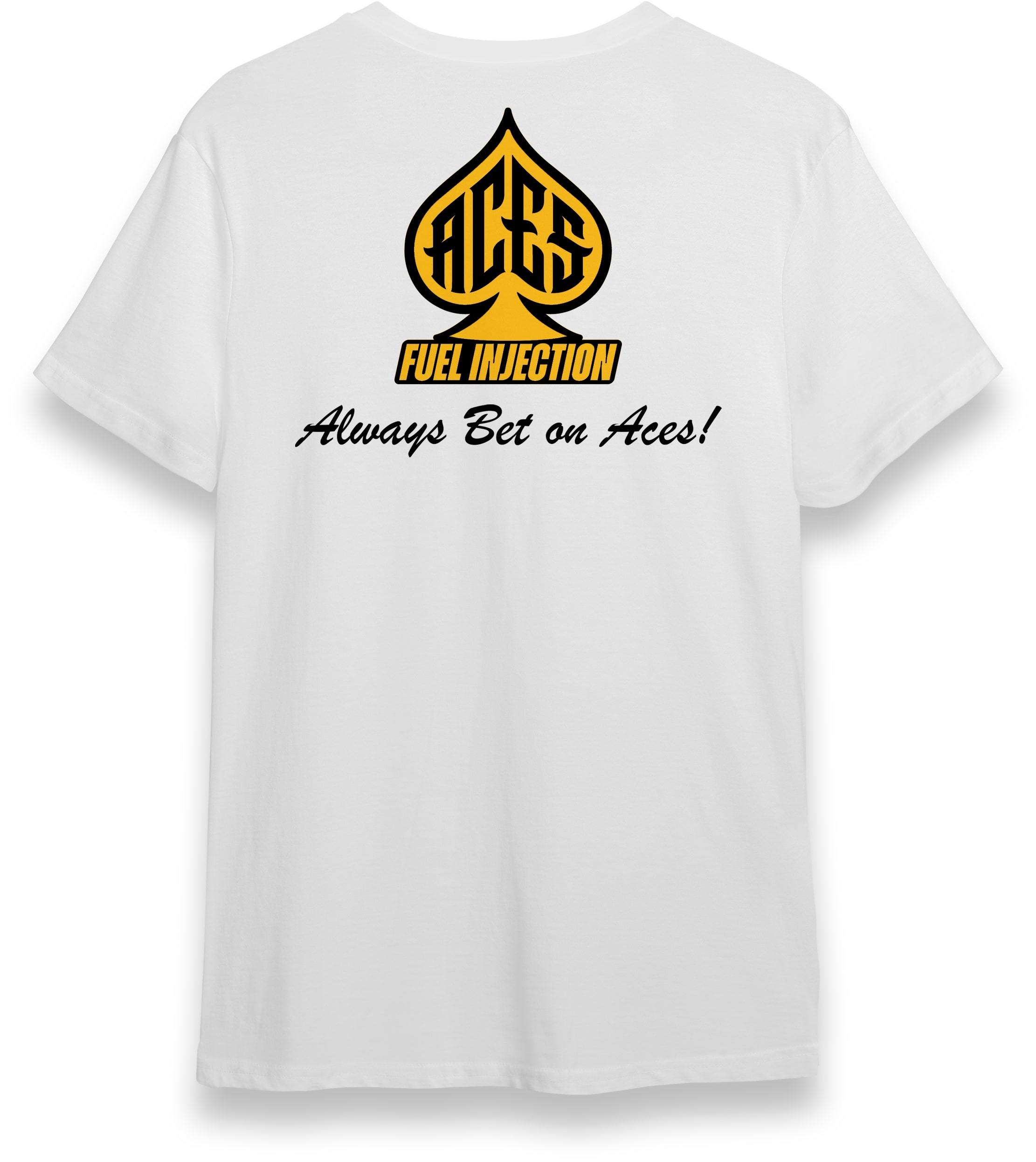 Aces Fuel Injection T-Shirt White - Aces Logo / M Short Sleeve T-Shirts