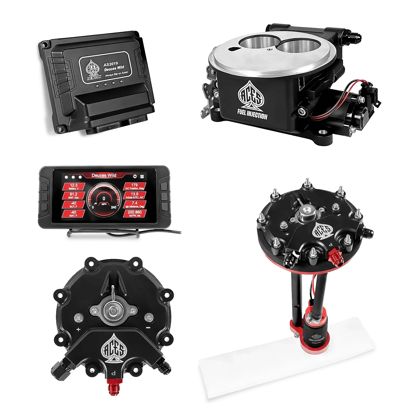 Aces Fuel Injection Tank Conversion Pump Module / Black Deuces Wild 2-bbl EFI Fuel Kits