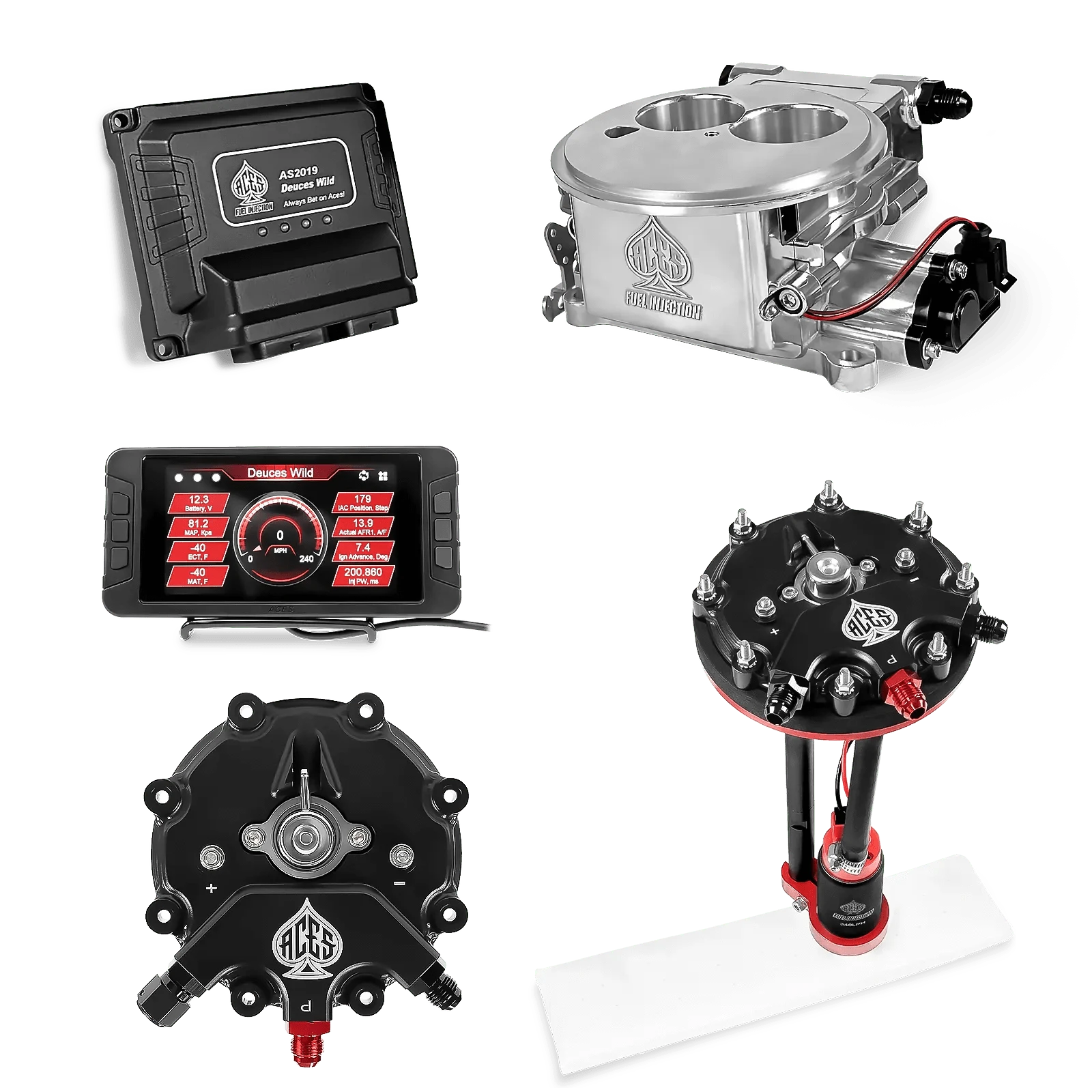 Aces Fuel Injection Tank Conversion Pump Module / Polished Deuces Wild 2-bbl EFI Fuel Kits