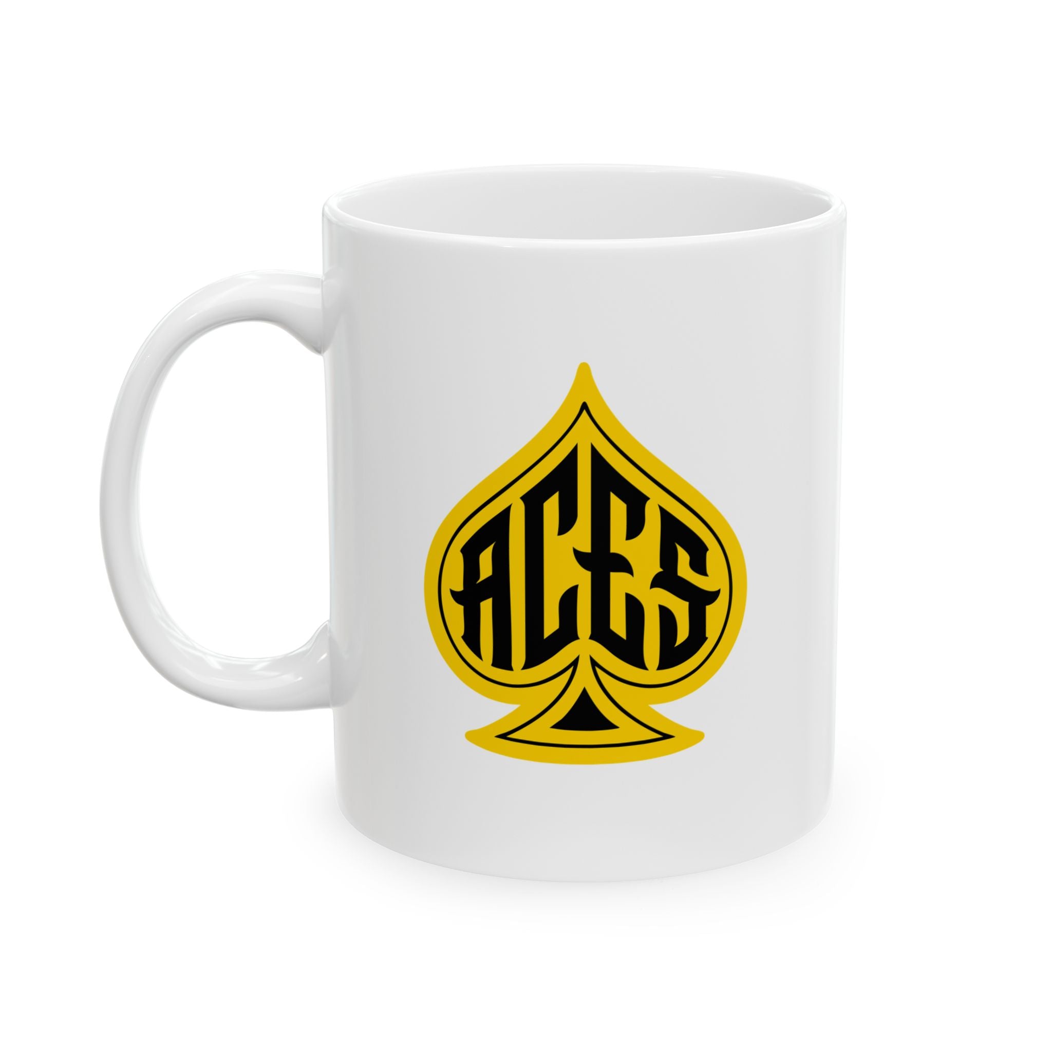 White Ceramic Mug with Spade Logo