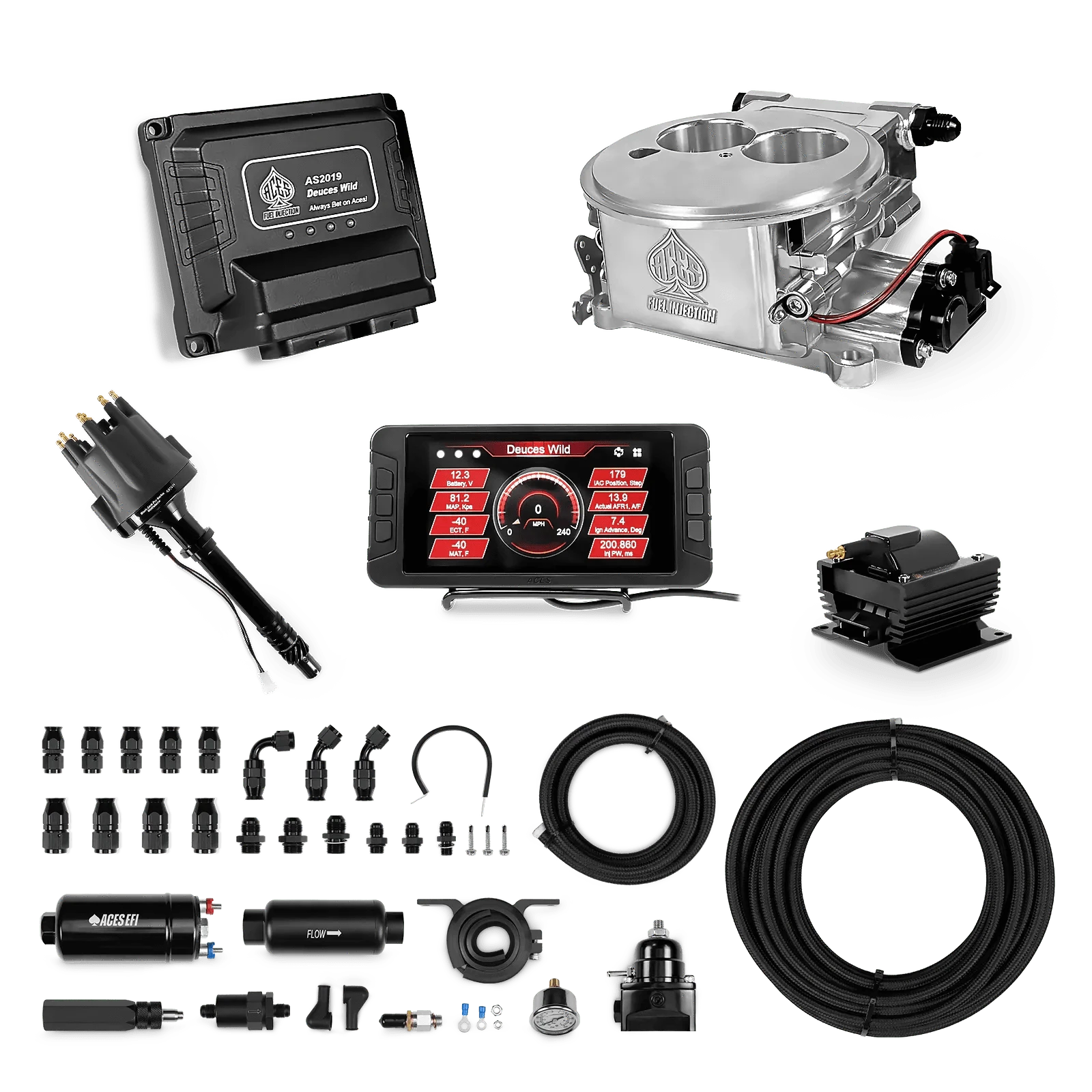 Deuces Wild 2-bbl EFI - (Polished) Master Kit