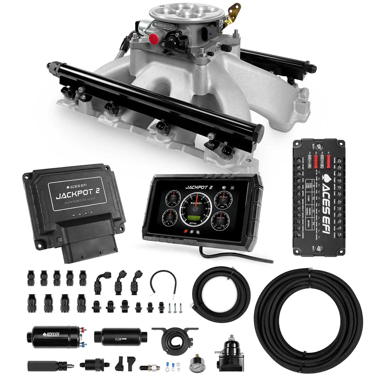 Jackpot 2 LS EFI System - Master Kit with 255 In-line Pump System w/40' PTFE Hose
