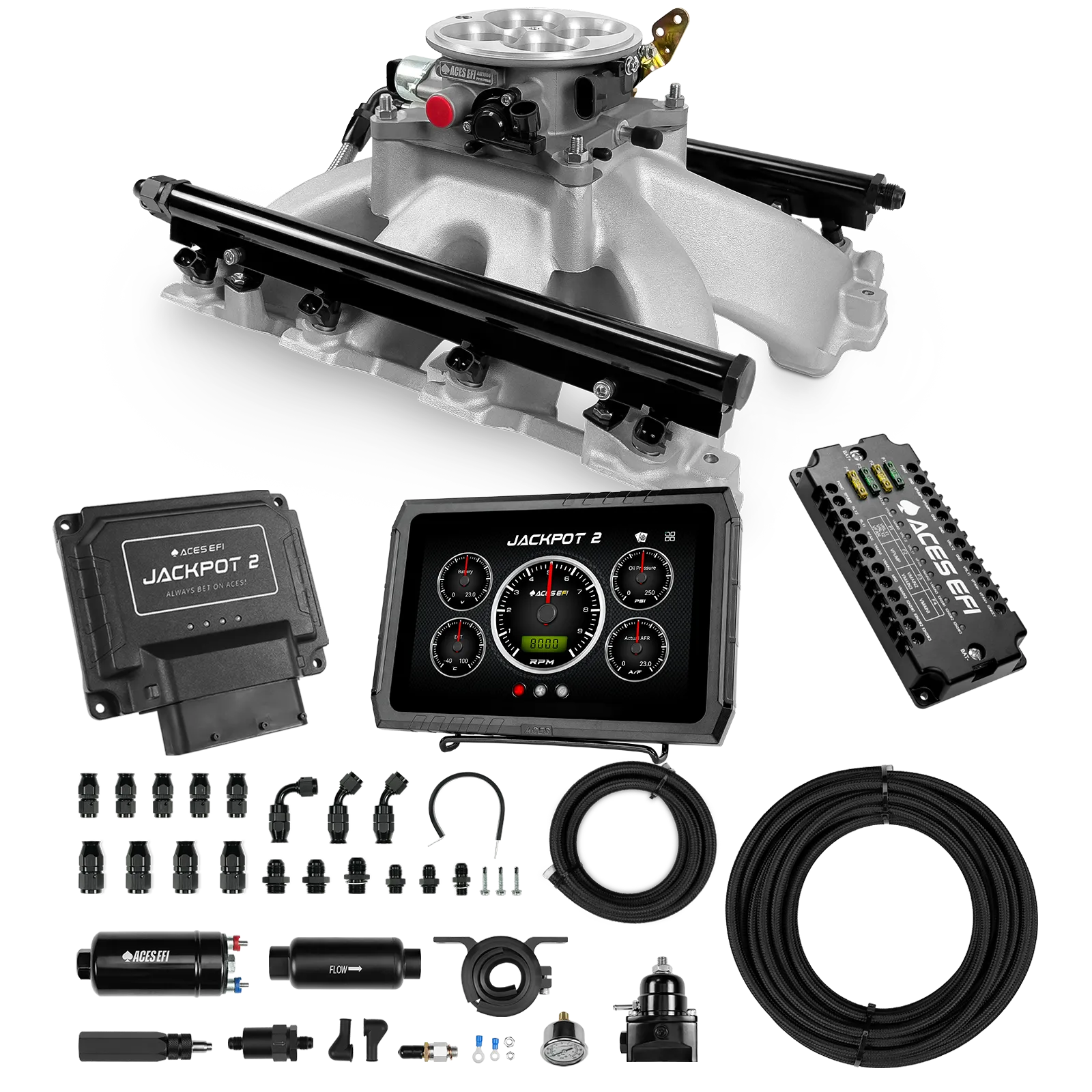 Jackpot 2 LS EFI System - Master Kit with 255 In-line Pump System w/40' PTFE Hose