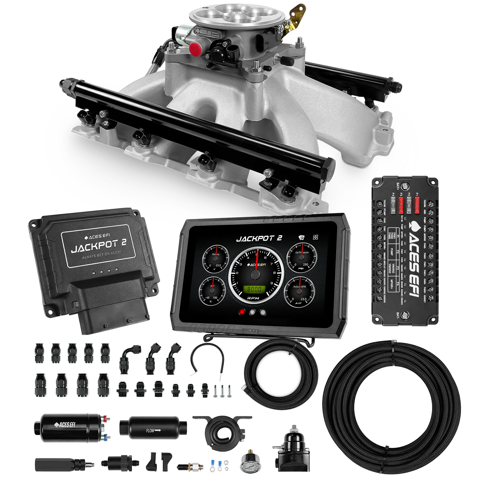Jackpot 2 LS EFI System - Master Kit with 255 In-line Pump System w/40' PTFE Hose