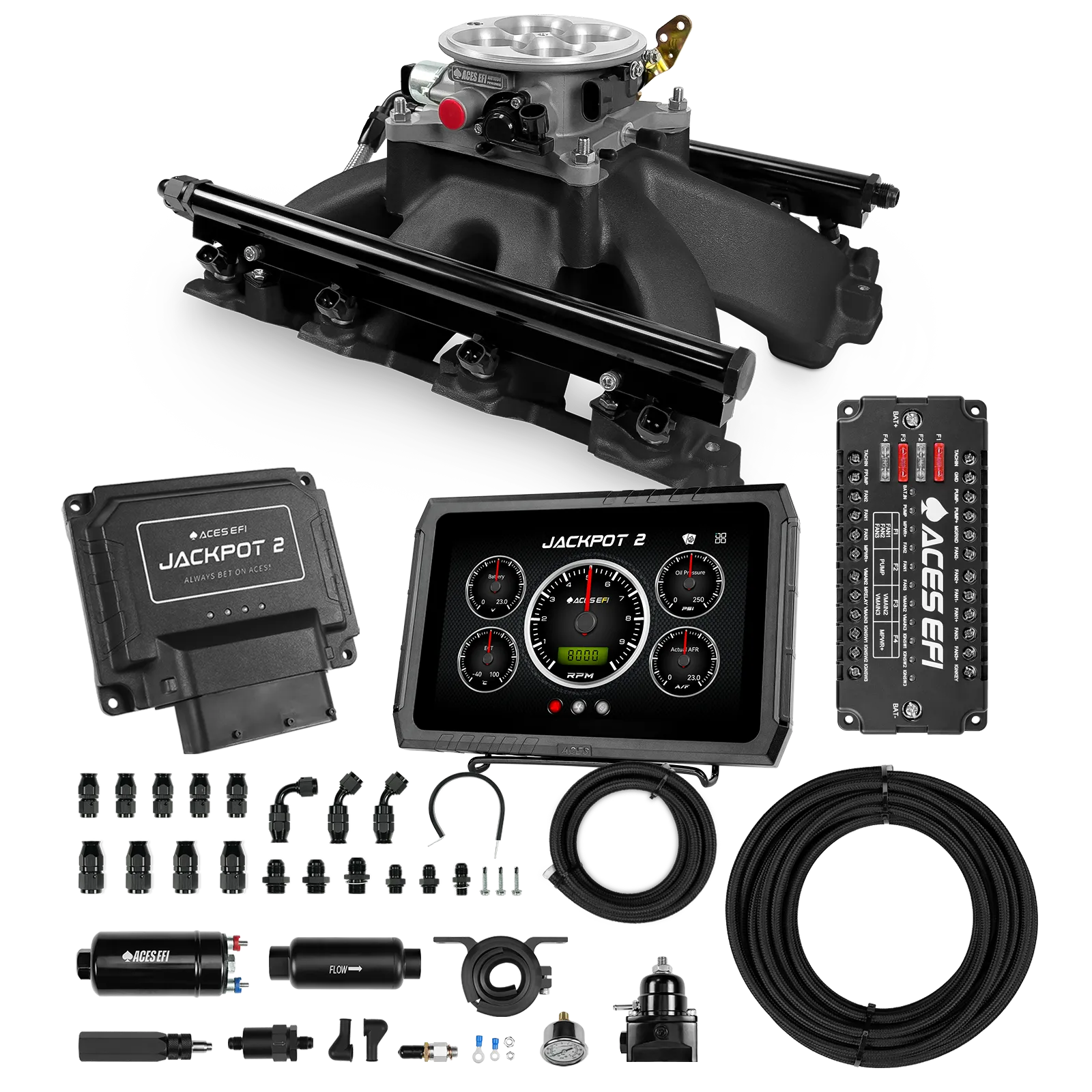 Jackpot 2 LS EFI System - Master Kit with 255 In-line Pump System w/40' PTFE Hose