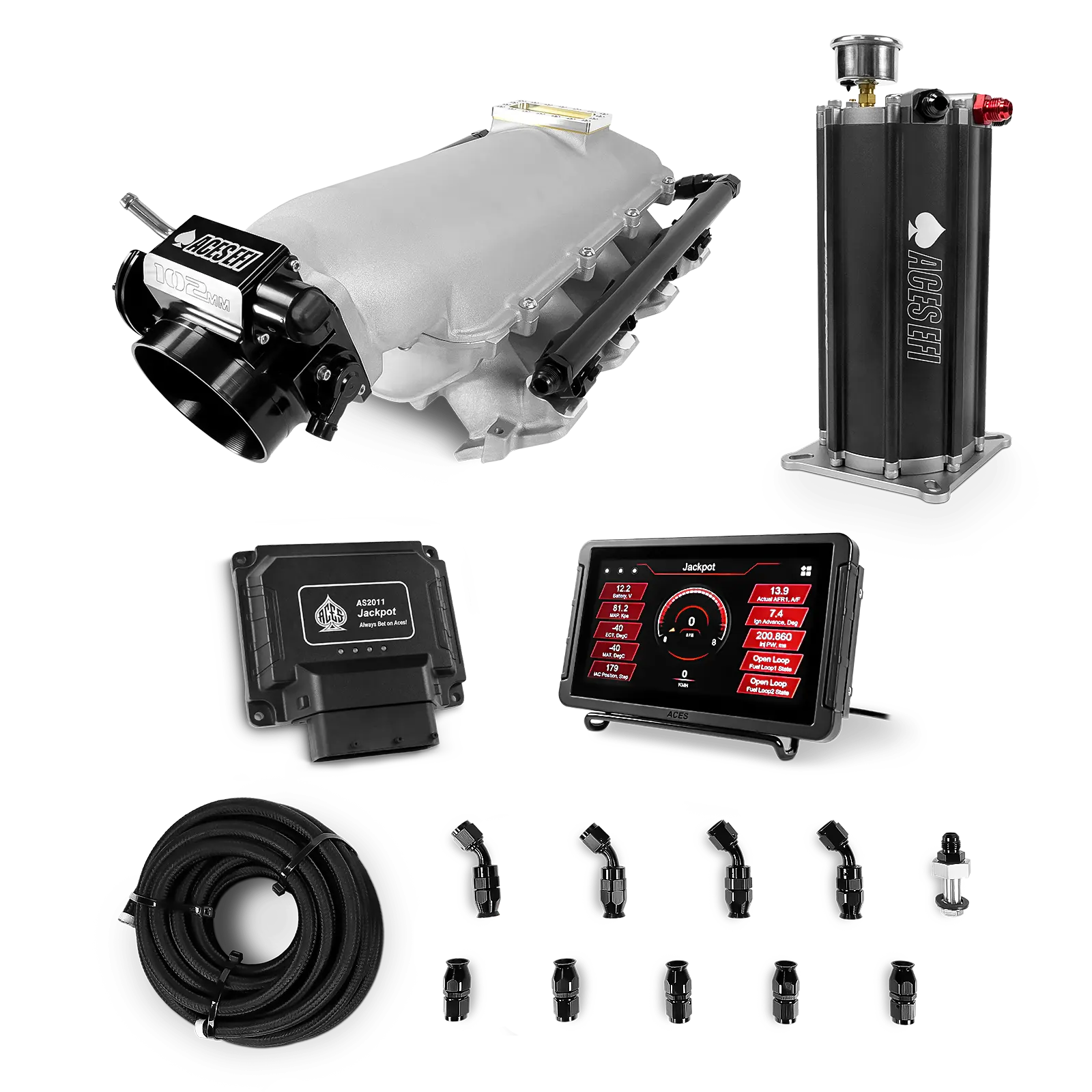 Jackpot LS EFI System - Master Kit with Command Center 2 Surge Tank