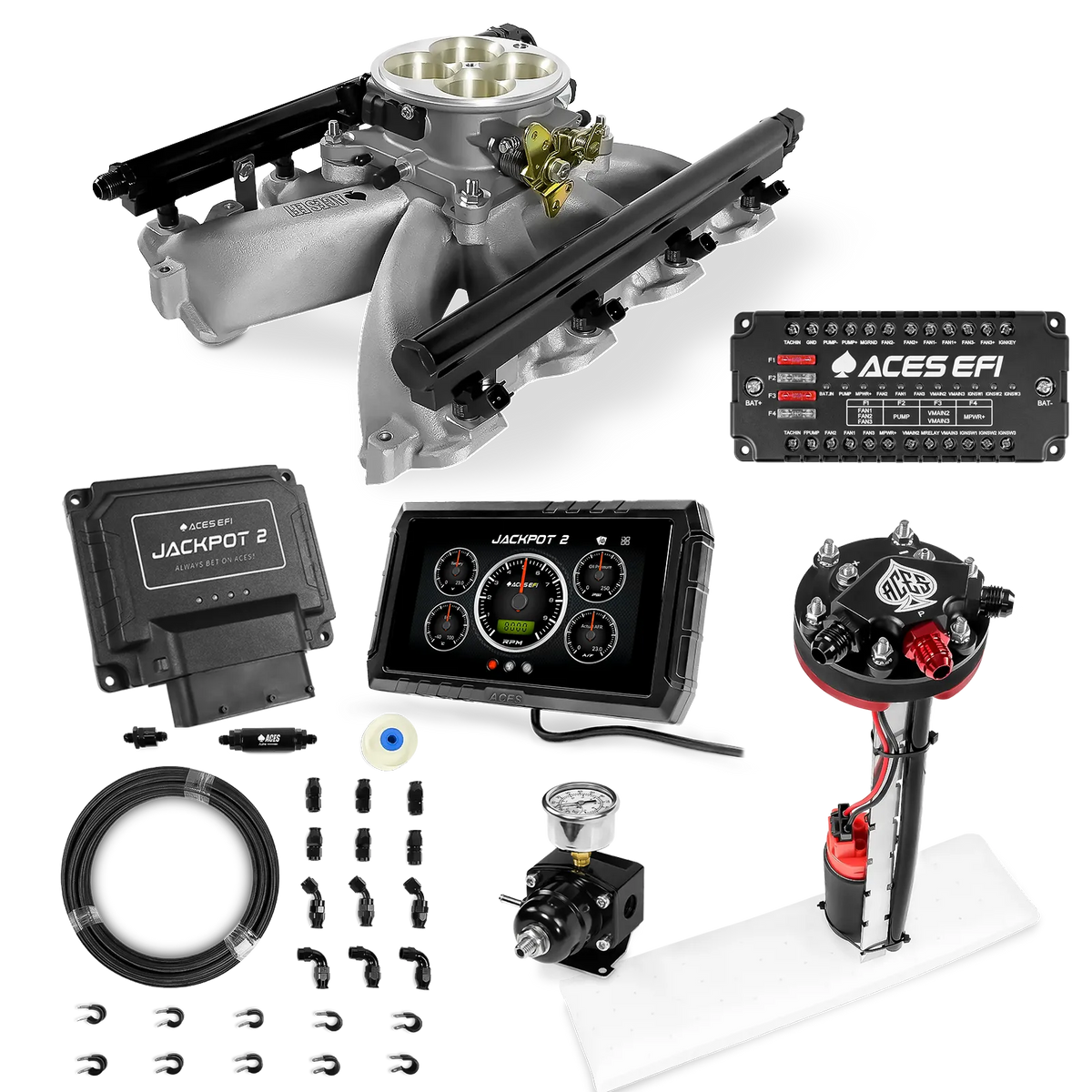 Jackpot 2 LS EFI System - Master Kit with Tight Fit In-Tank Pump Module + 40' PTFE Hose Kit