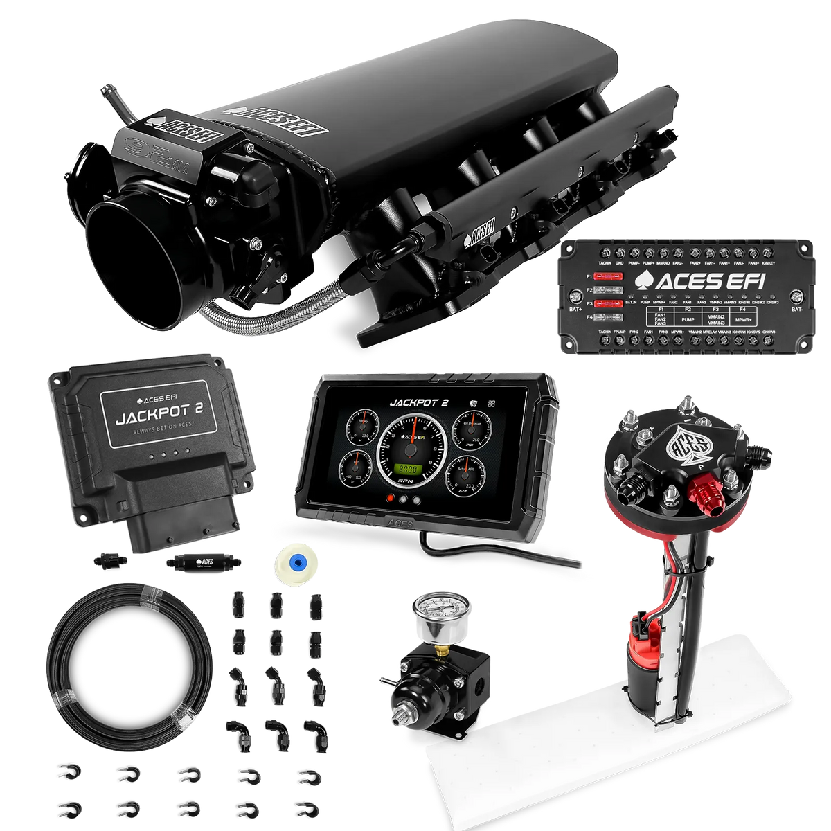 Jackpot 2 LS EFI System - Master Kit with Tight Fit In-Tank Pump Module + 40' PTFE Hose Kit