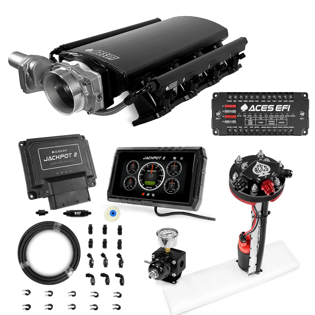 Jackpot 2 LS EFI System - Master Kit with Tight Fit In-Tank Pump Module + 40' PTFE Hose Kit
