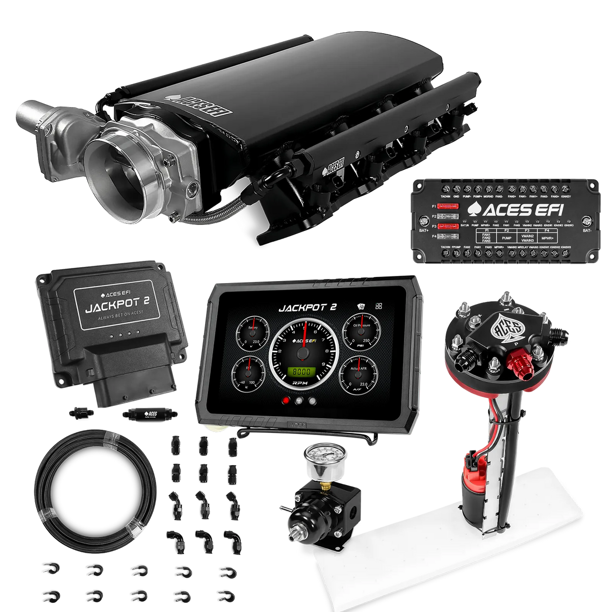 Jackpot 2 LS EFI System - Master Kit with Tight Fit In-Tank Pump Module + 40' PTFE Hose Kit