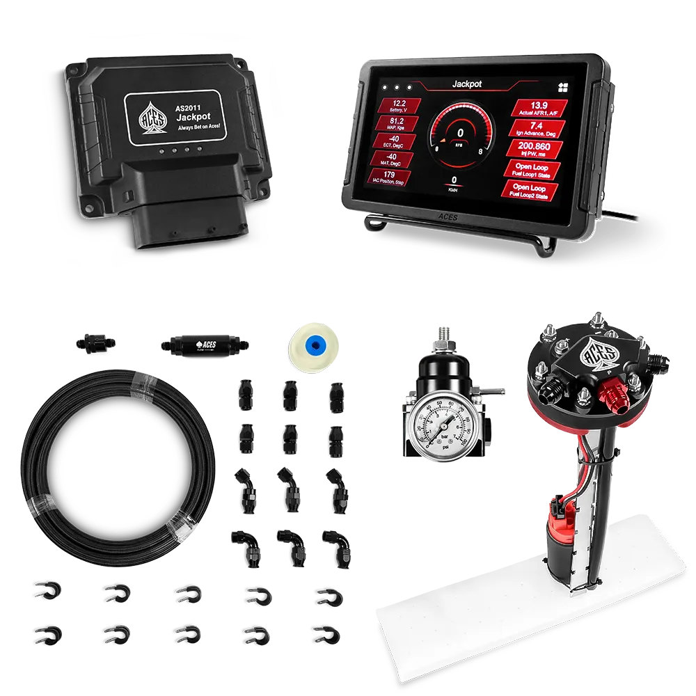 Jackpot LS EFI System - Master Kit with Tight Fit In-Tank Pump Module + 40' PTFE Hose Kit