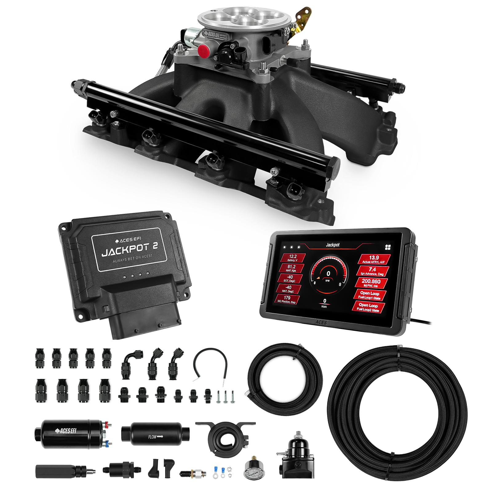 Jackpot 2 LS EFI System - Master Kit with 255 In-line Pump System w/40' PTFE Hose