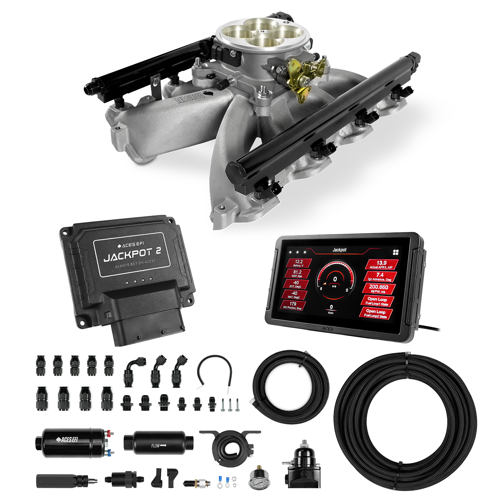 Jackpot 2 LS EFI System - Master Kit with 255 In-line Pump System w/40' PTFE Hose