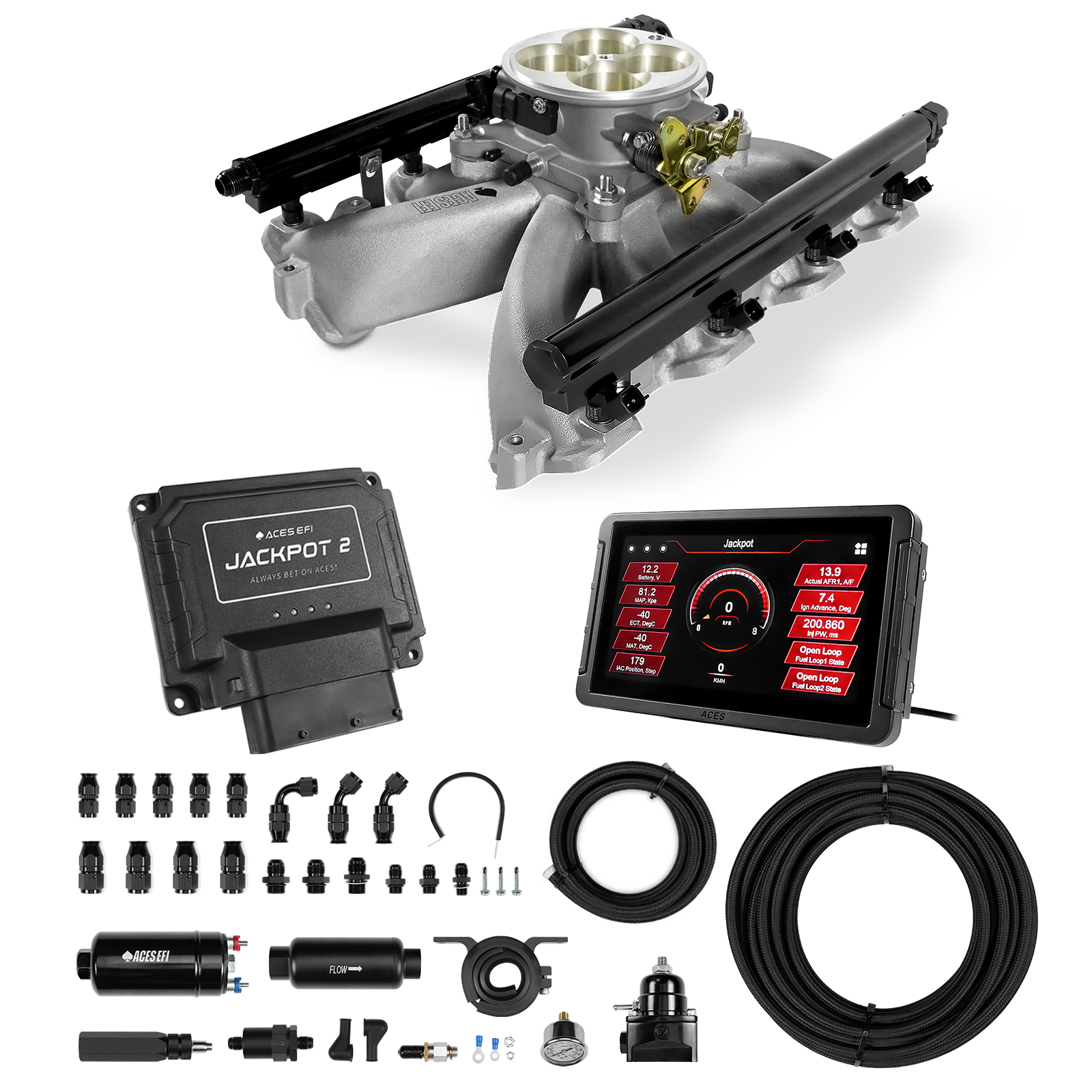 Jackpot 2 LS EFI System - Master Kit with 255 In-line Pump System w/40' PTFE Hose