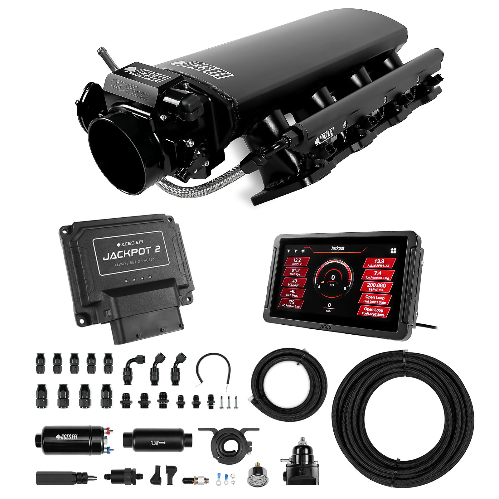 Jackpot 2 LS EFI System - Master Kit with 255 In-line Pump System w/40' PTFE Hose
