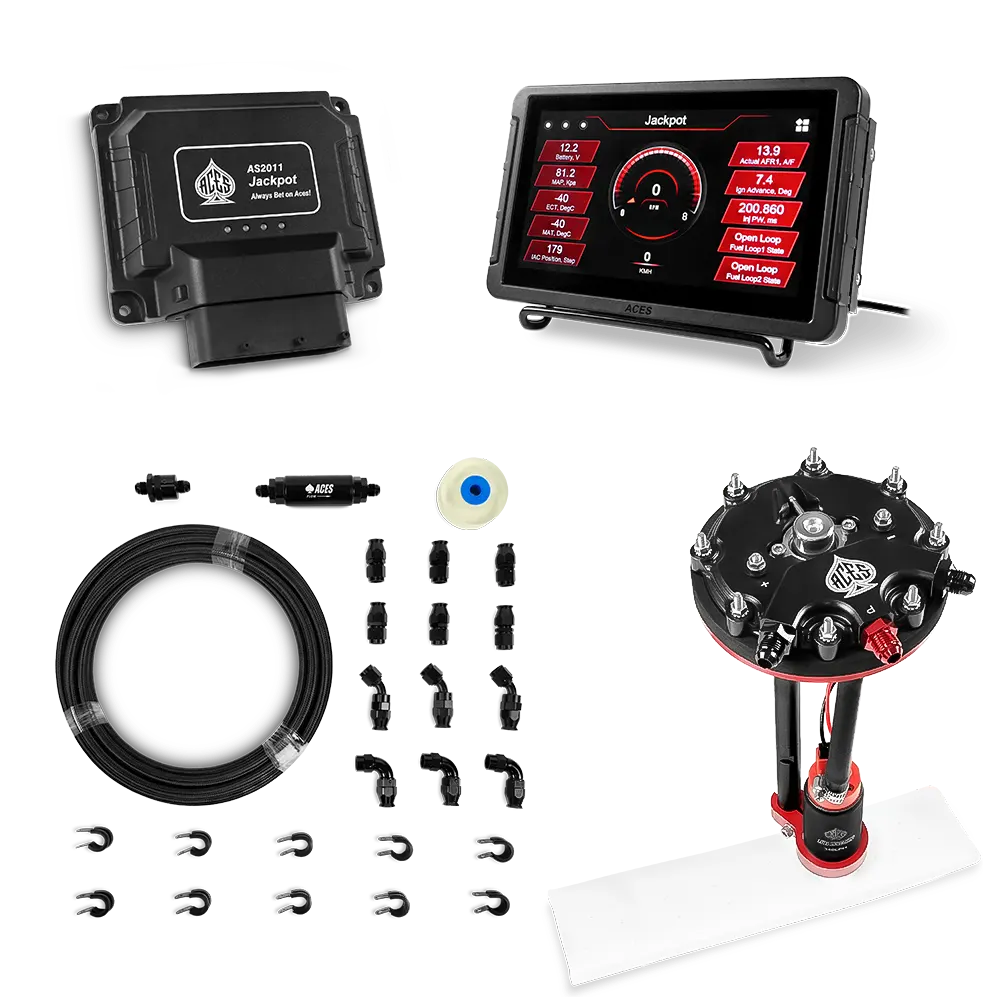 Jackpot LS EFI System - Master Kit with Tank Conversion Pump Module with Internal Regulator + 20' PTFE Hose Kit