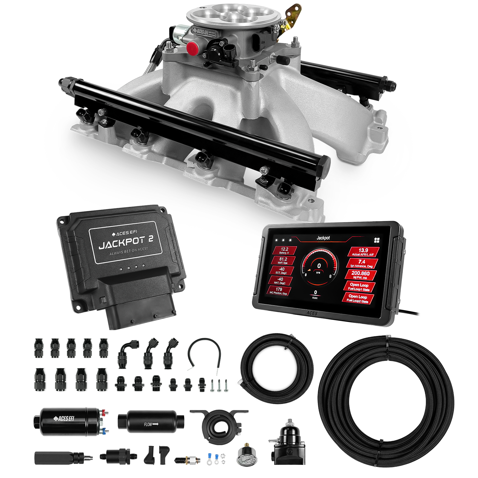 Jackpot 2 LS EFI System - Master Kit with 255 In-line Pump System w/40' PTFE Hose