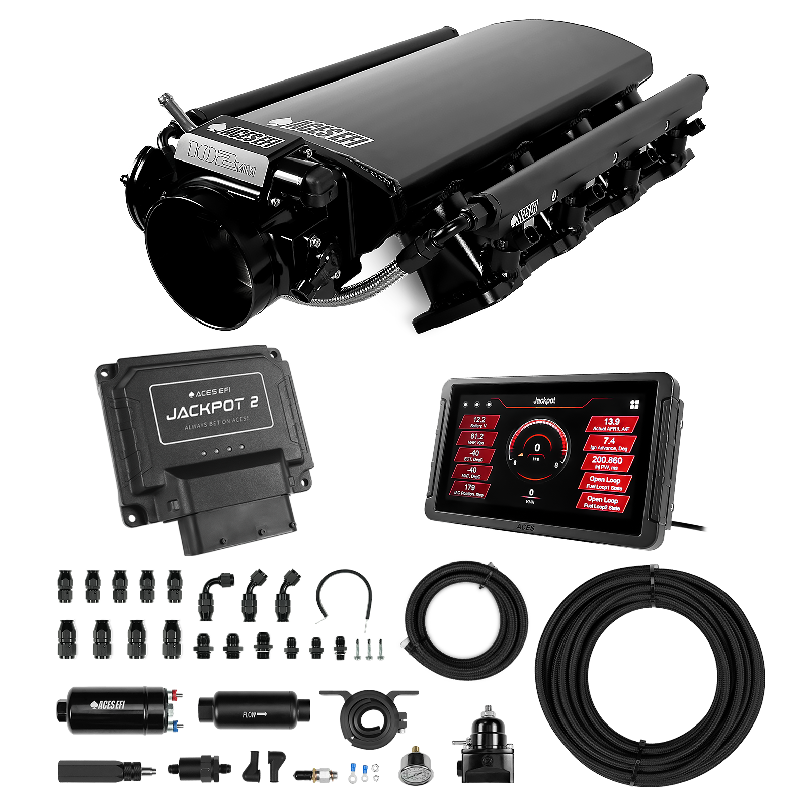 Jackpot 2 LS EFI System - Master Kit with 255 In-line Pump System w/40' PTFE Hose