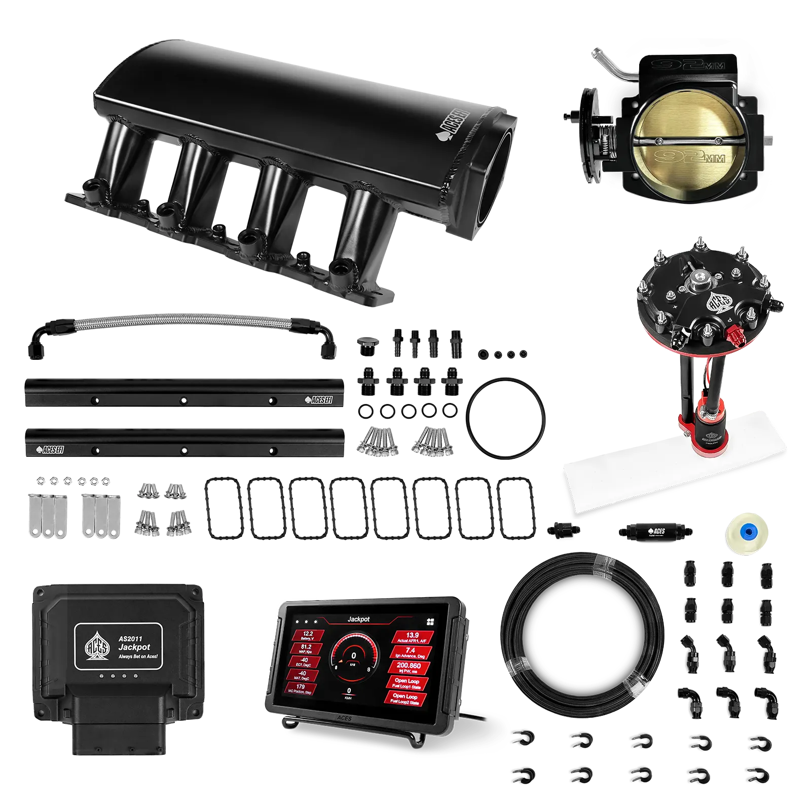 Jackpot LS EFI System - Master Kit with Tank Conversion Pump Module with Internal Regulator + 20' PTFE Hose Kit