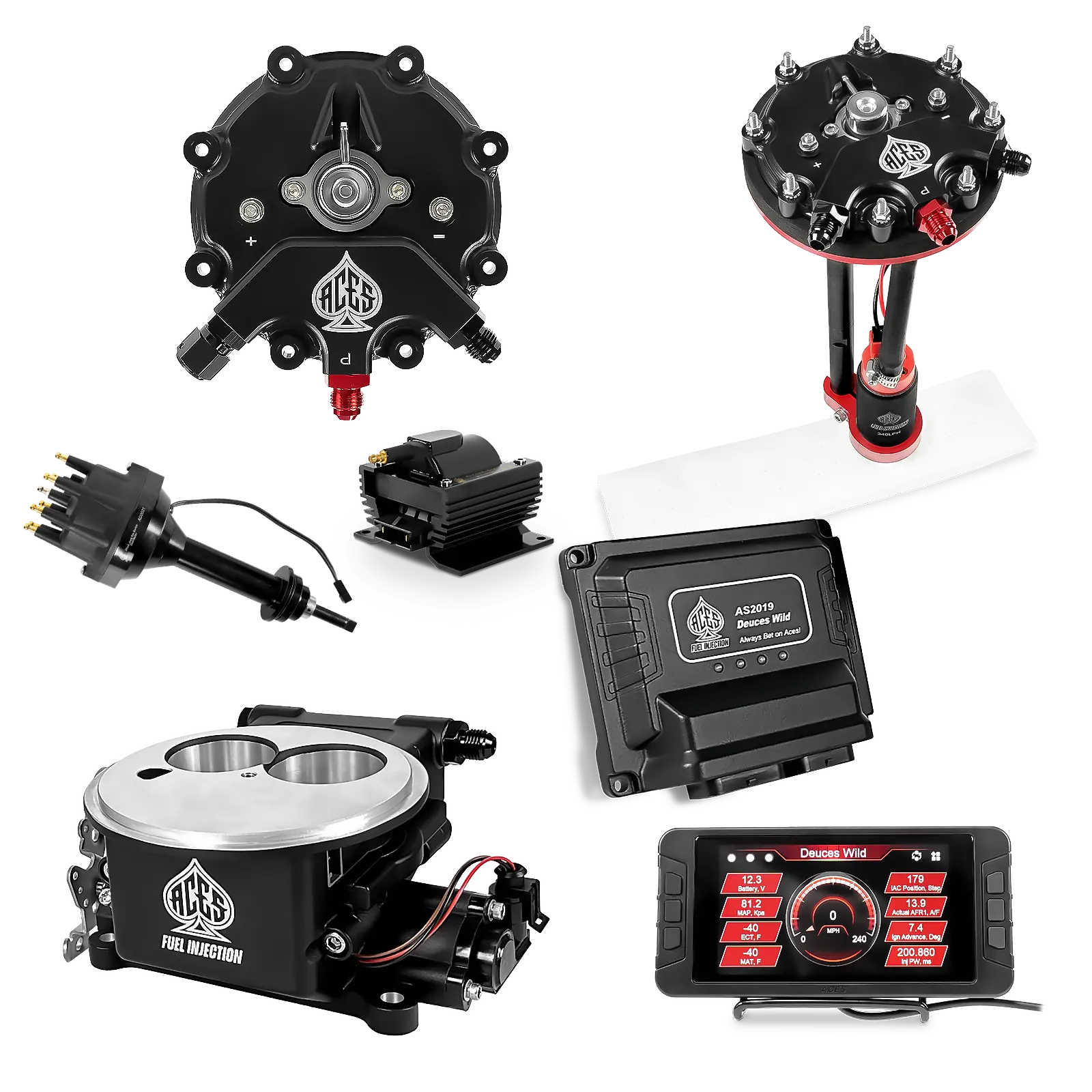 Deuces Wild 2-bbl EFI - (Black) Master Kit