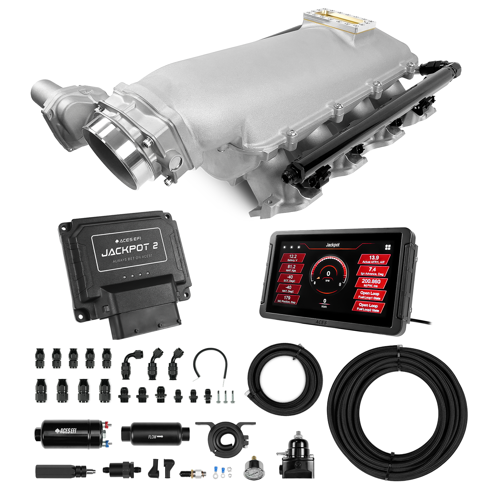 Jackpot 2 LS EFI System - Master Kit with 255 In-line Pump System w/40' PTFE Hose