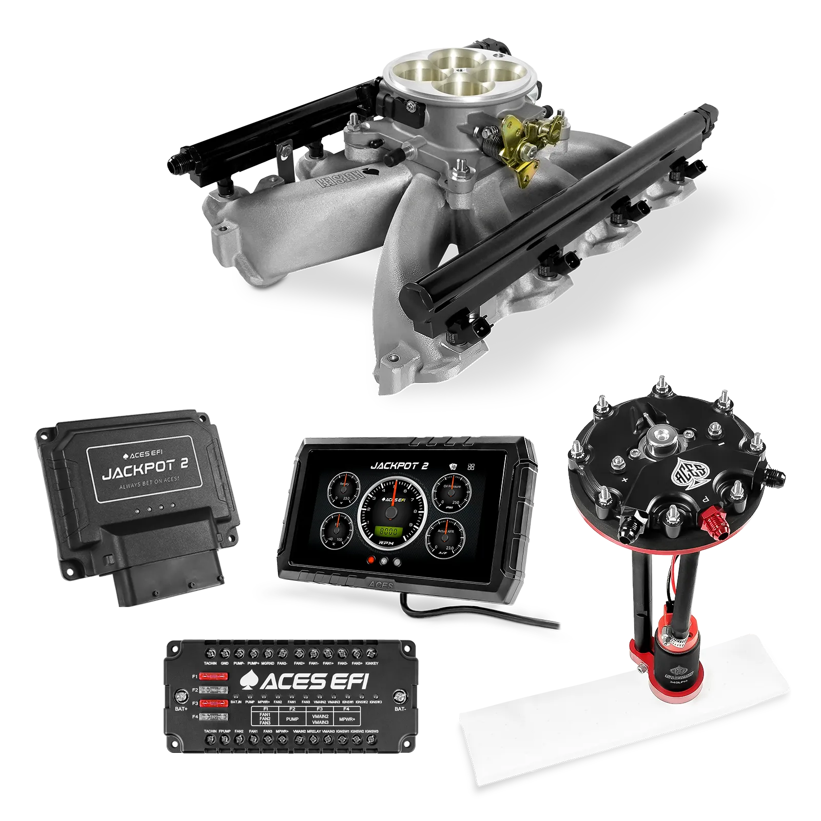 Sistema EFI Jackpot 2 LS - Kit completo con módulo de bomba de conversión de tanque y regulador interno