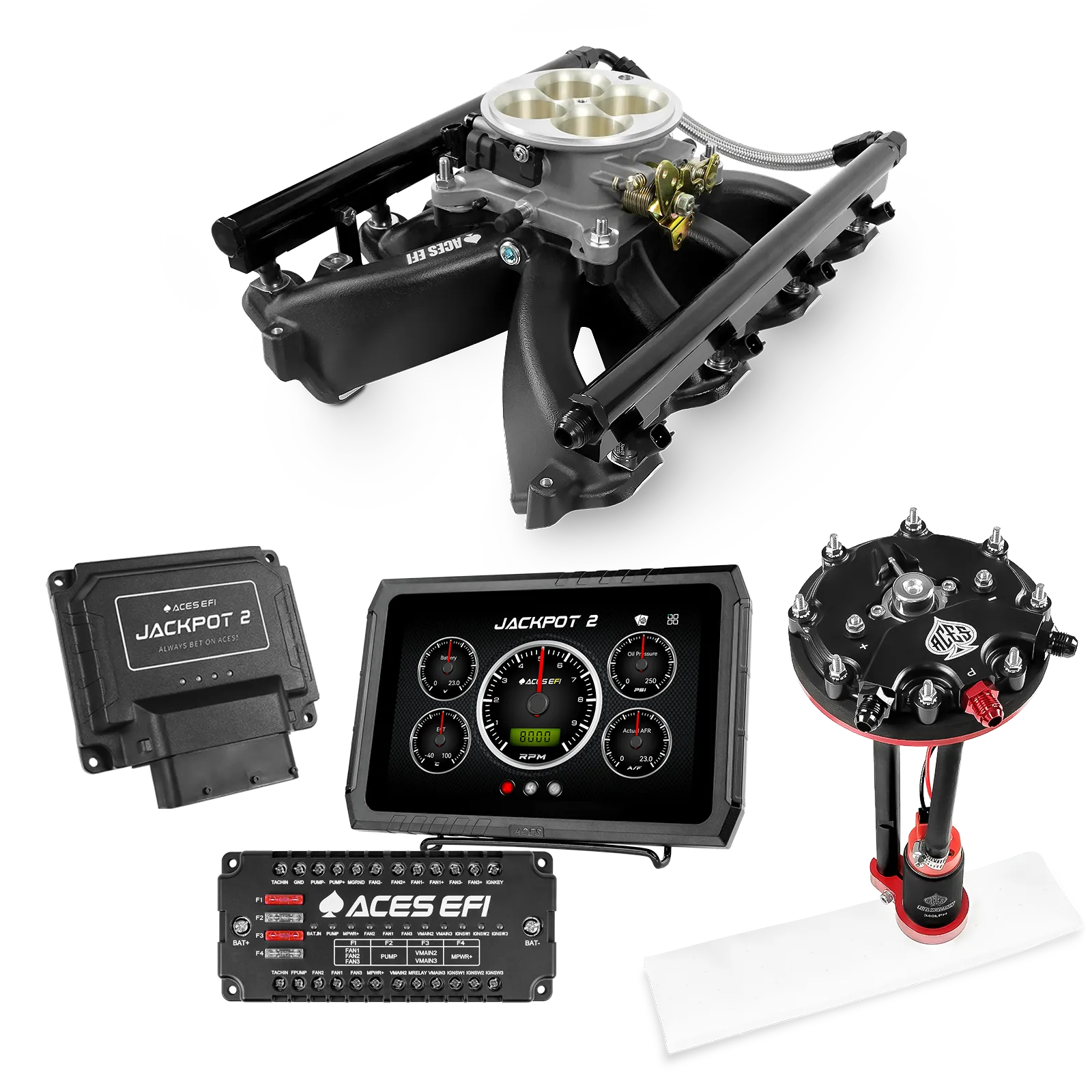 Sistema EFI Jackpot 2 LS - Kit completo con módulo de bomba de conversión de tanque y regulador interno