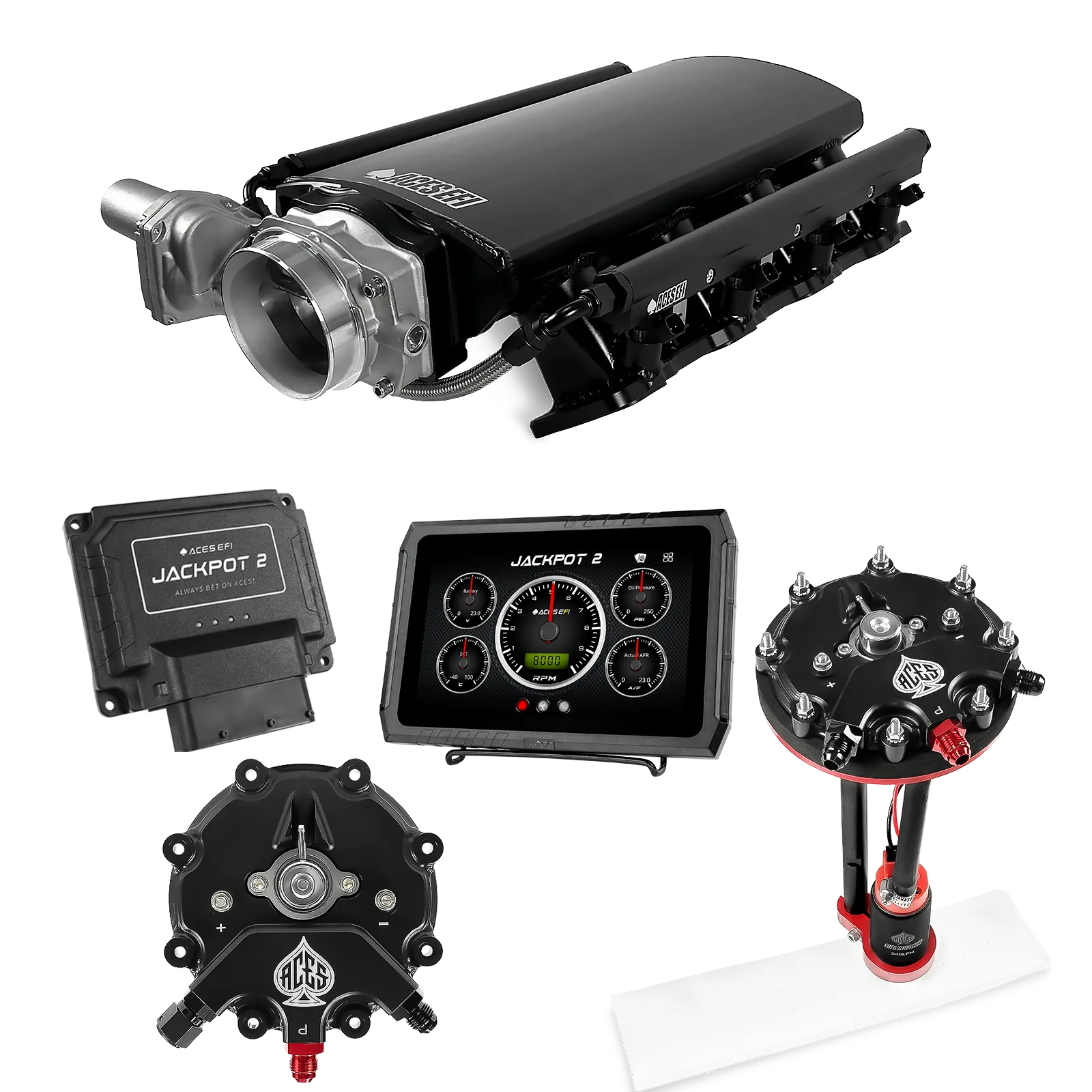 Sistema EFI Jackpot 2 LS - Kit completo con módulo de bomba de conversión de tanque y regulador interno