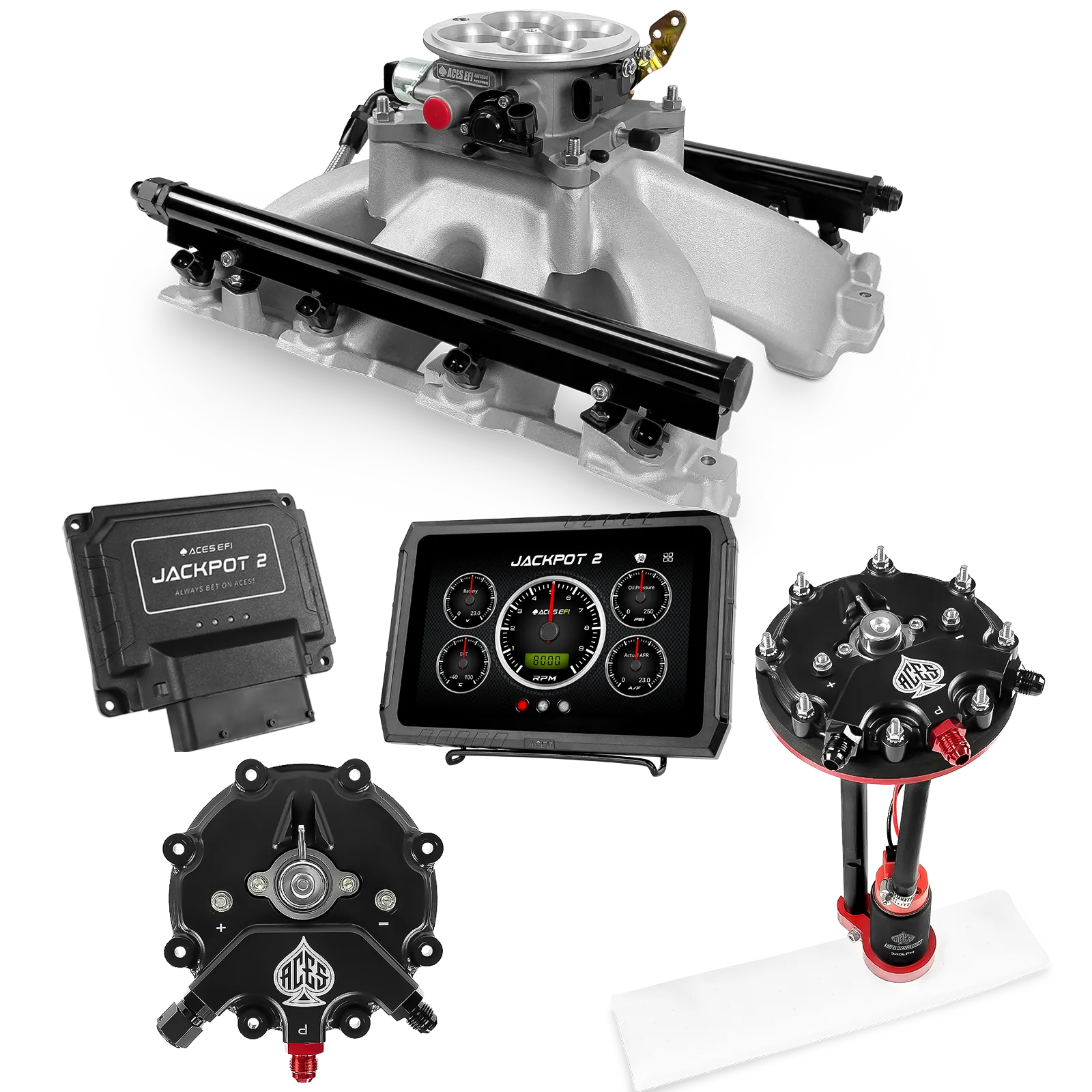 Sistema EFI Jackpot 2 LS - Kit completo con módulo de bomba de conversión de tanque y regulador interno