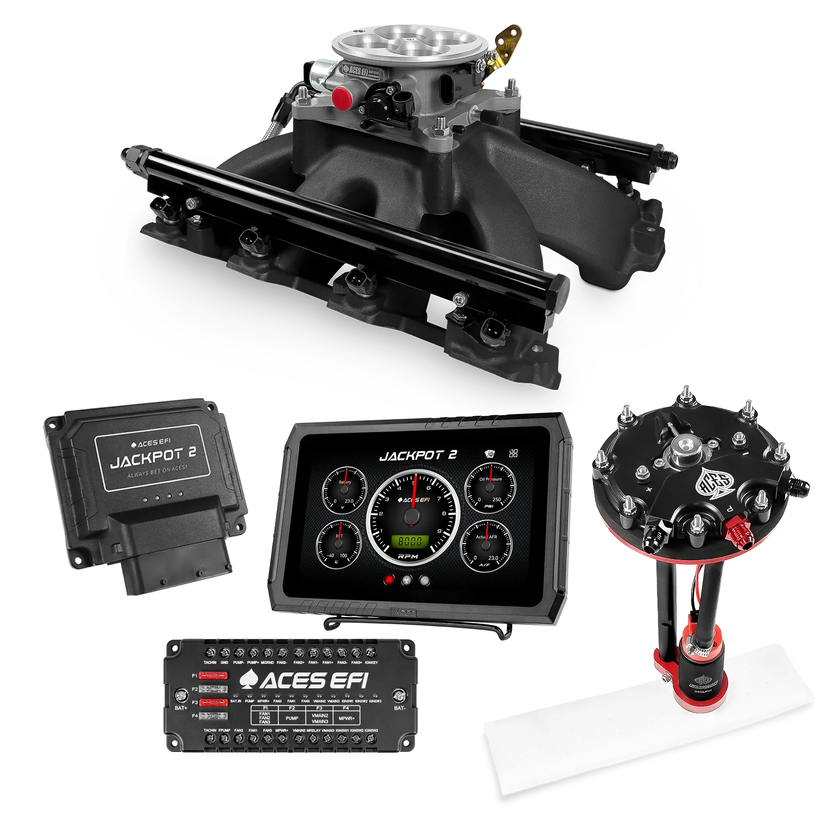 Sistema EFI Jackpot 2 LS - Kit completo con módulo de bomba de conversión de tanque y regulador interno
