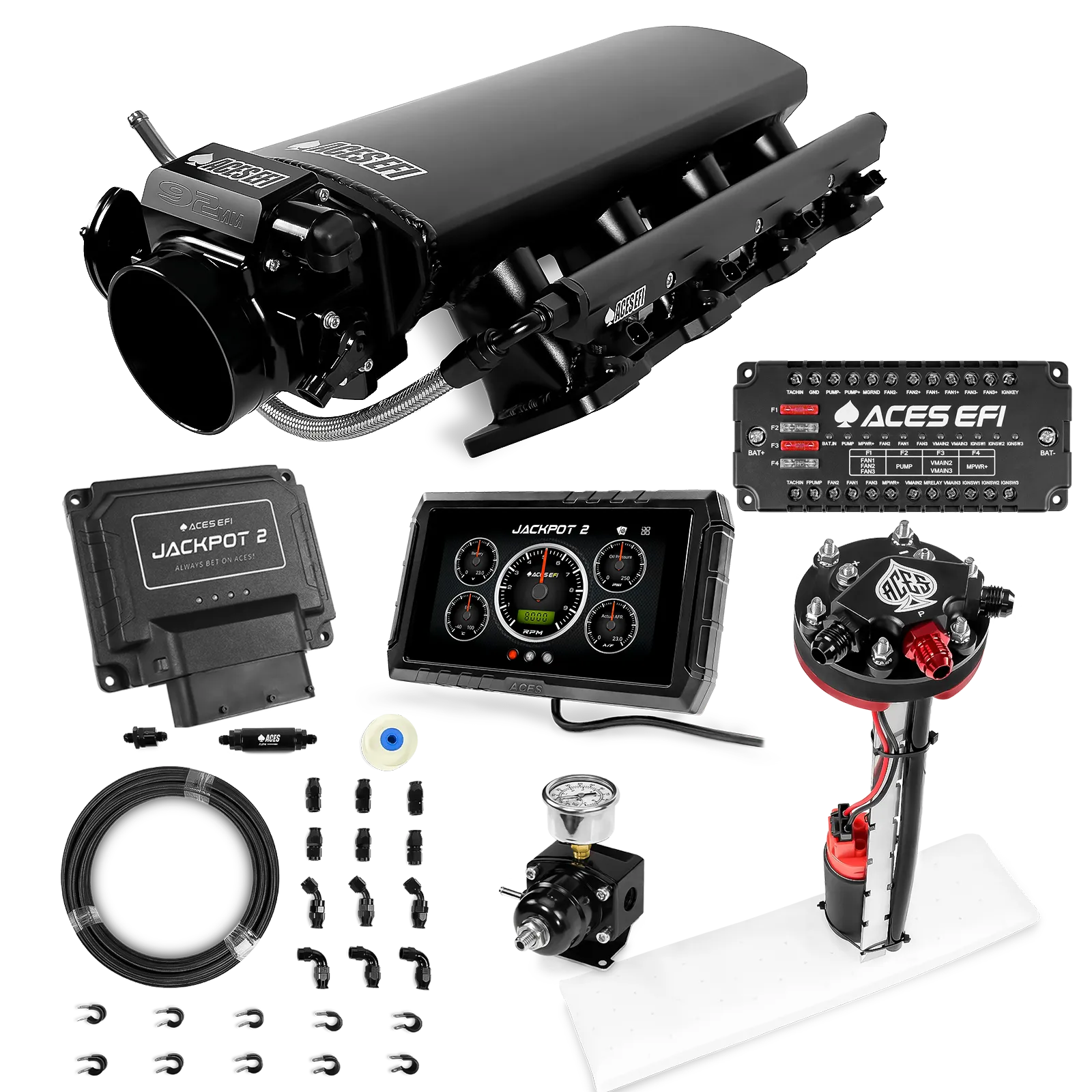 Jackpot 2 LS EFI System - Master Kit with Tight Fit In-Tank Pump Module + 40' PTFE Hose Kit