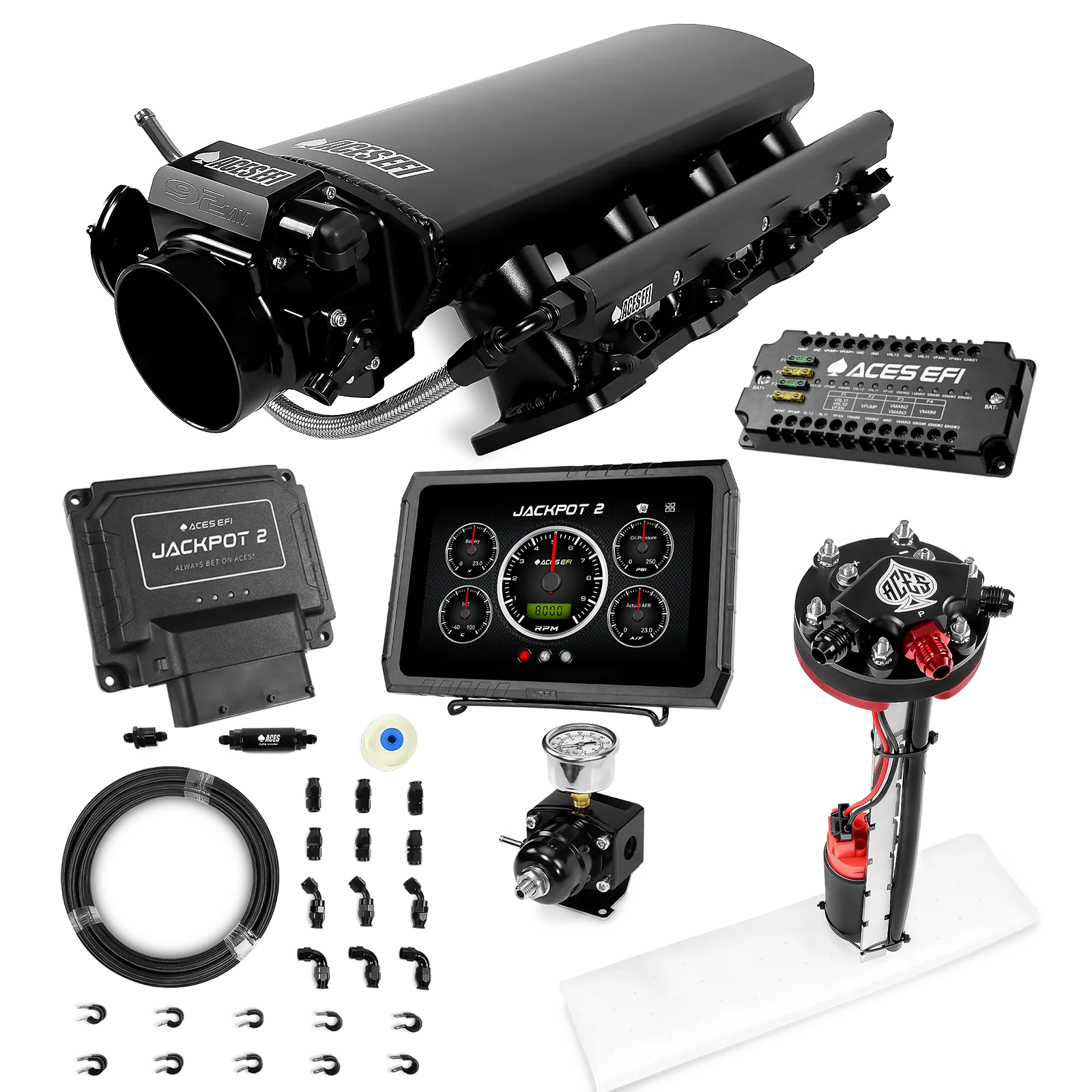 Jackpot 2 LS EFI System - Master Kit with Tight Fit In-Tank Pump Module + 40' PTFE Hose Kit