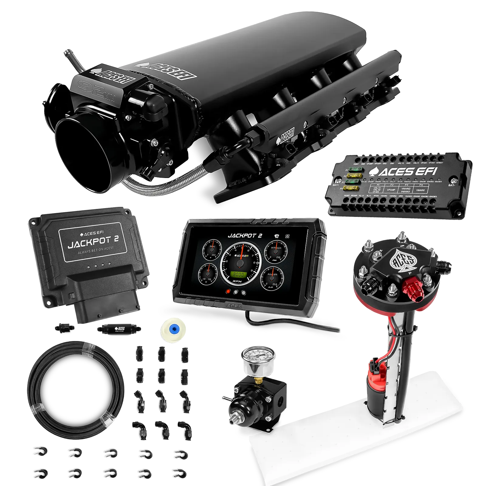 Jackpot 2 LS EFI System - Master Kit with Tight Fit In-Tank Pump Module + 40' PTFE Hose Kit