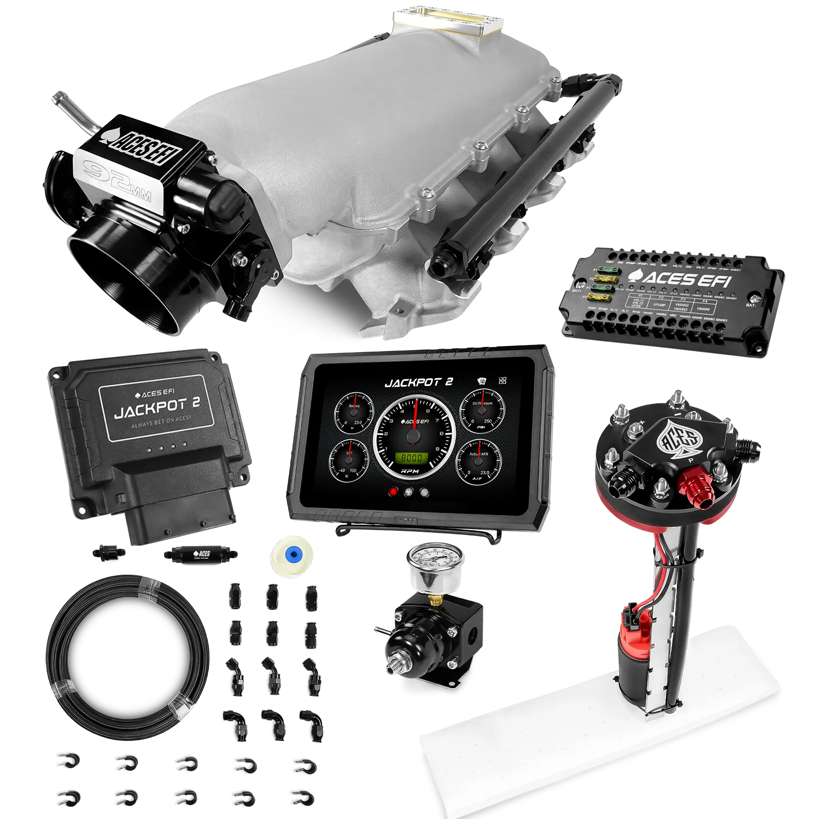 Jackpot 2 LS EFI System - Master Kit with Tight Fit In-Tank Pump Module + 40' PTFE Hose Kit