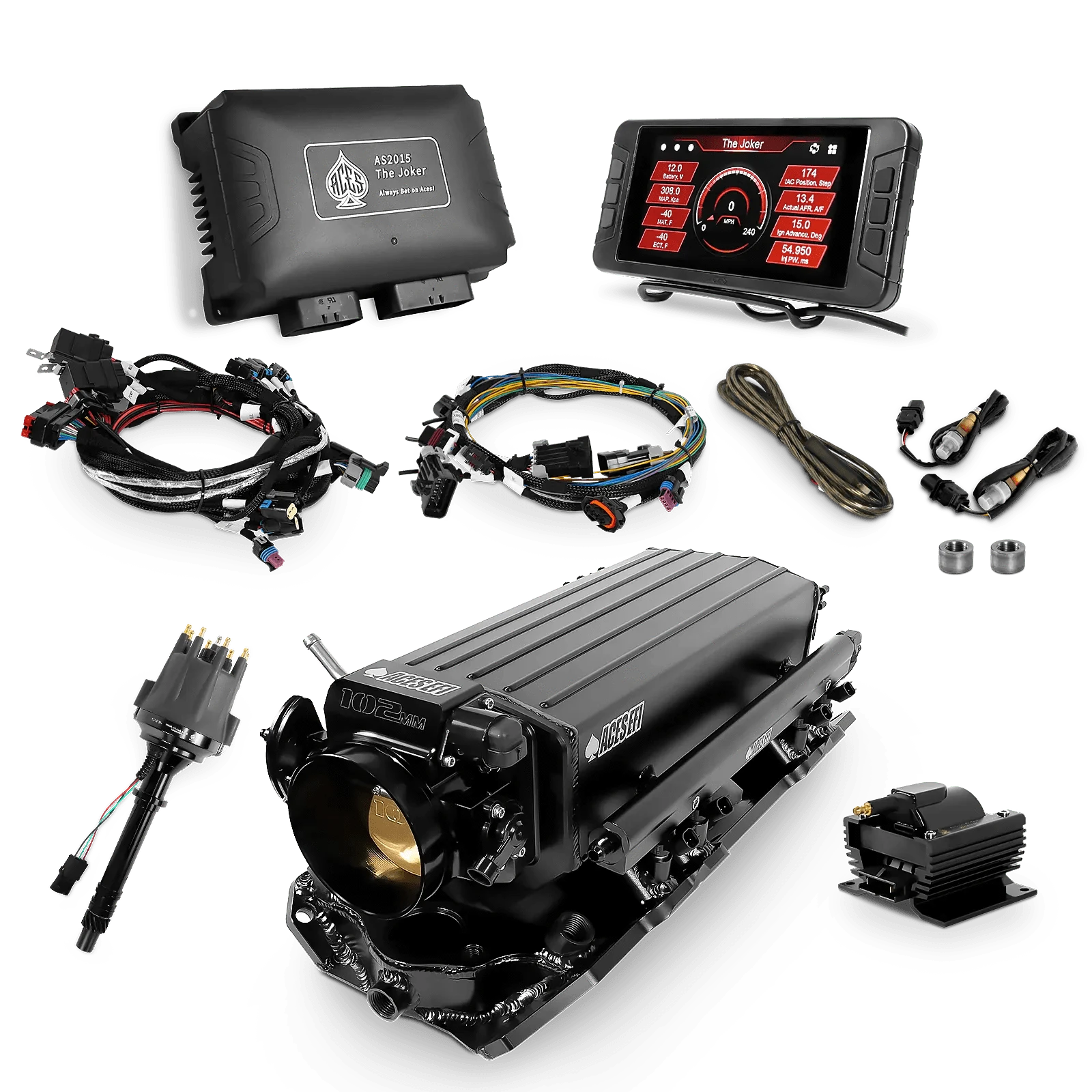 Aces Fuel Injection BBC Top End Kit with (Black) BBC 454 Rectangle Port Manifold / 500 The Joker EFI - Top End Kits