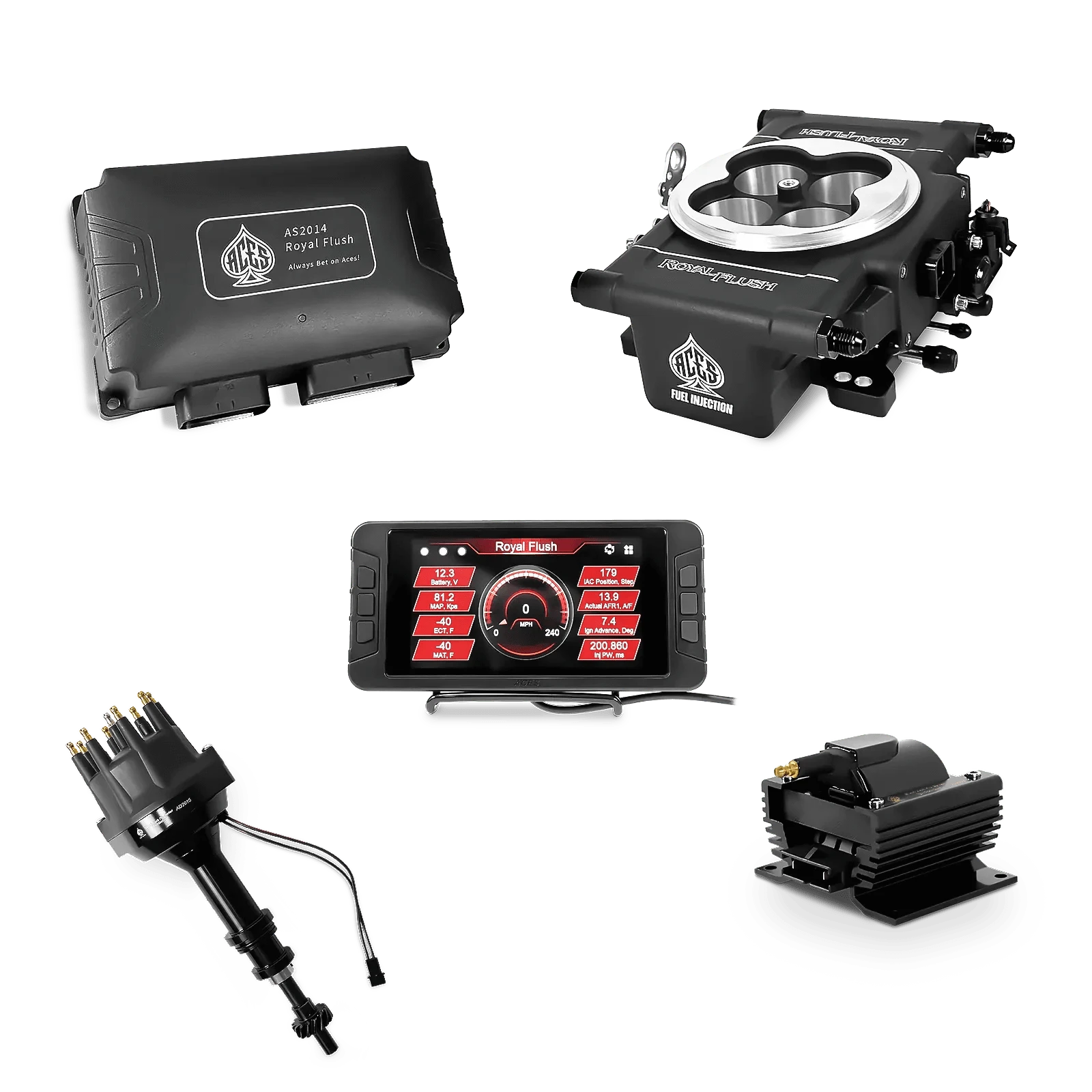 Aces Fuel Injection Black / BBF 351C/460 Royal Flush EFI/CDI - Top End Kit