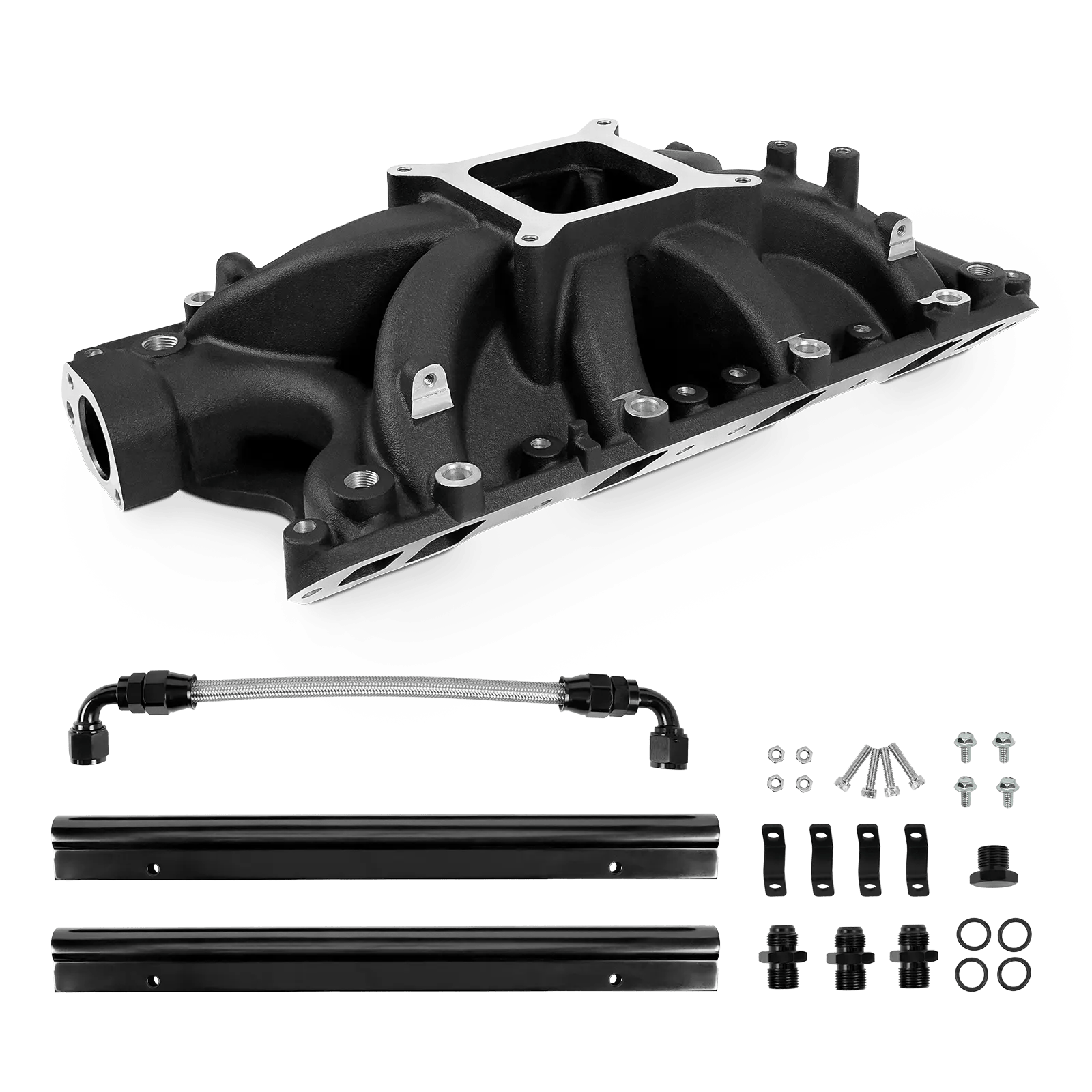 Aces Fuel Injection, Inc. Black SBF 351W Mid-Rise, Dual Plane, Cast Intake Manifold