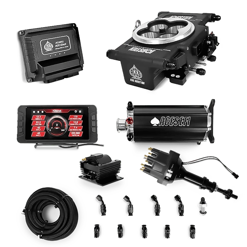 Aces Fuel Injection Command Center 2 Surge Tank / 351C/460 BBF Killshot 4-bbl EFI Master Kits (Black)