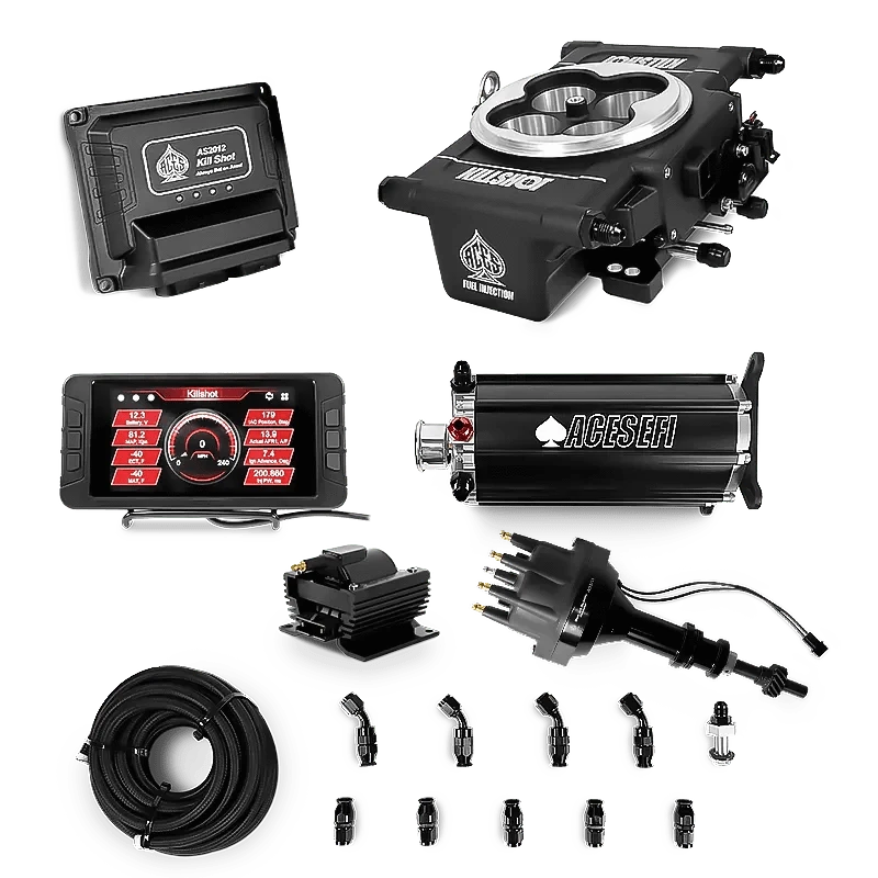 Aces Fuel Injection Command Center 2 Surge Tank / 351W SBF Killshot 4-bbl EFI Master Kits (Black)