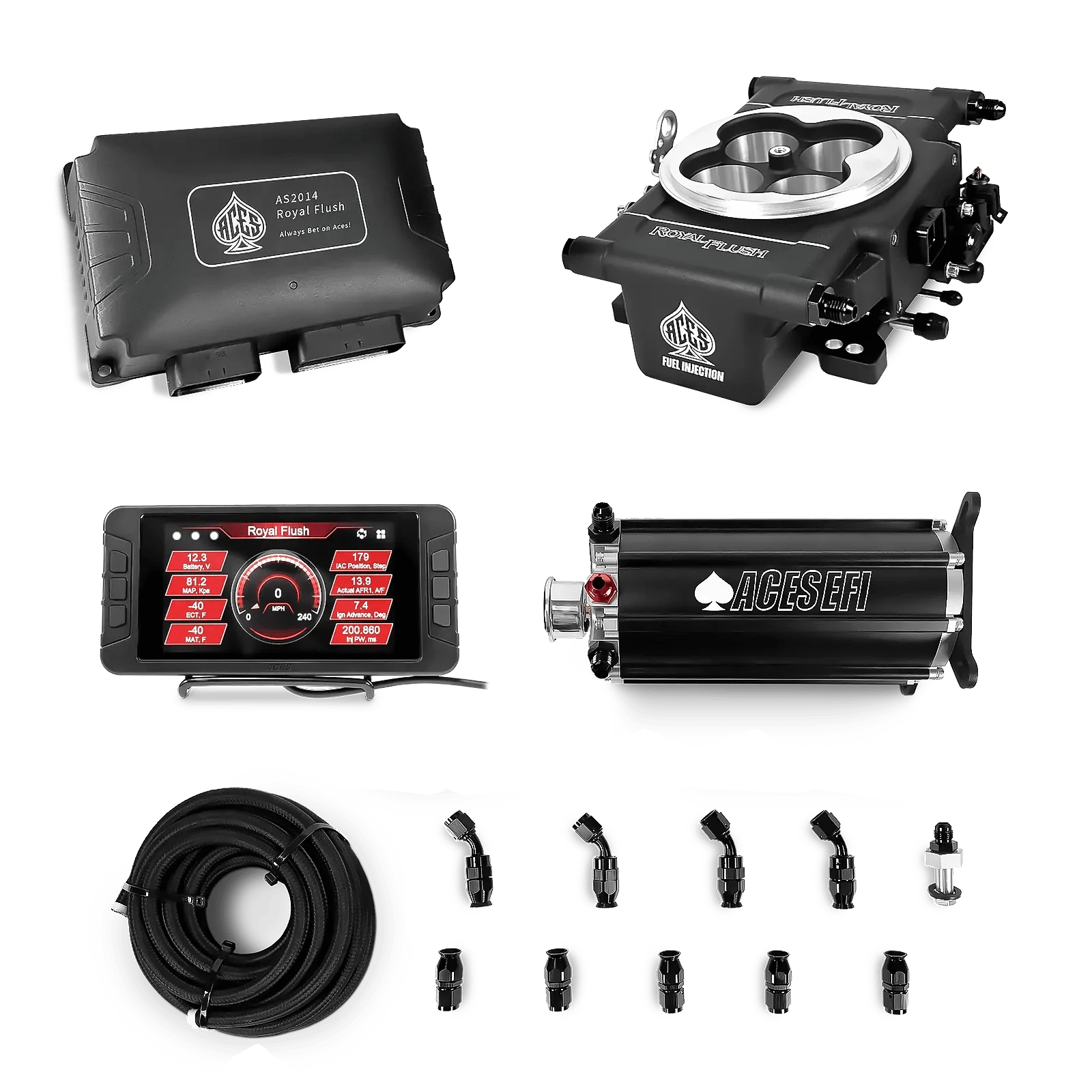 Aces Fuel Injection Command Center 2 Surge Tank / Black Royal Flush EFI/CDI w/Fuel Delivery System