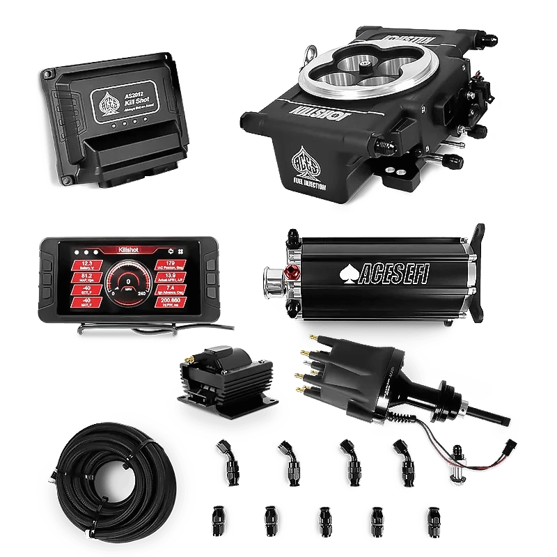 Aces Fuel Injection Command Center 2 Surge Tank / Mopar SB LA 273-360 Killshot 4-bbl EFI Master Kits (Black)
