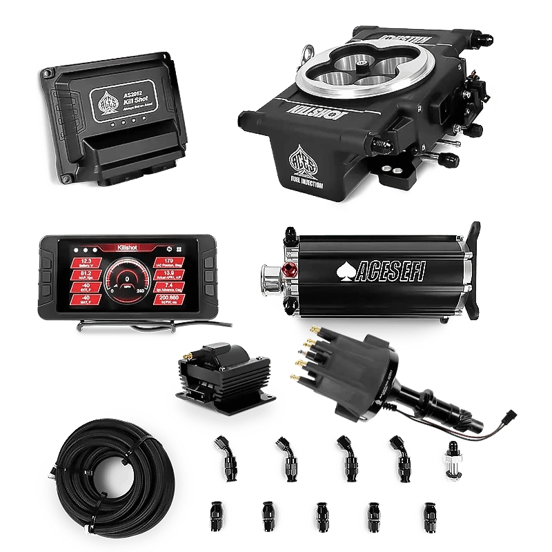 Aces Fuel Injection Command Center 2 Surge Tank / Pontiac 326-455 Killshot 4-bbl EFI Master Kits (Black)