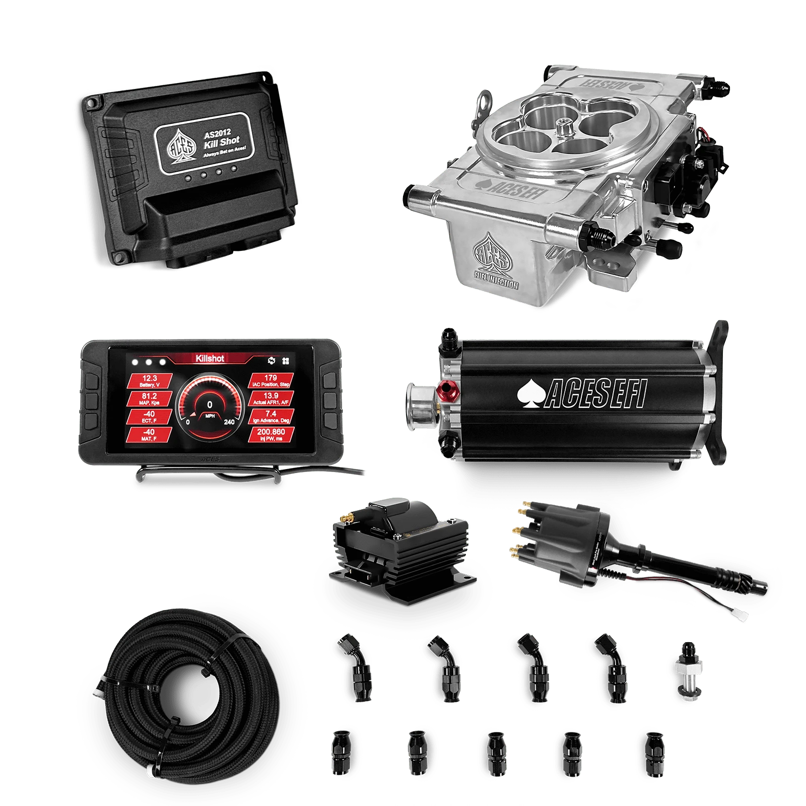 Aces Fuel Injection Command Center 2 Surge Tank / SB/BB Chevy Killshot EFI Master Kits (Polished)