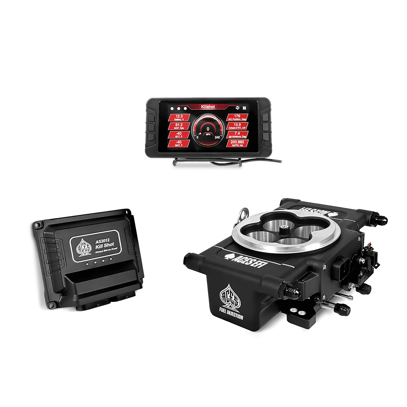 Aces Fuel Injection Community Killshot (Black) / 5" Handheld / No Trans Control Killshot 4-bbl EFI System
