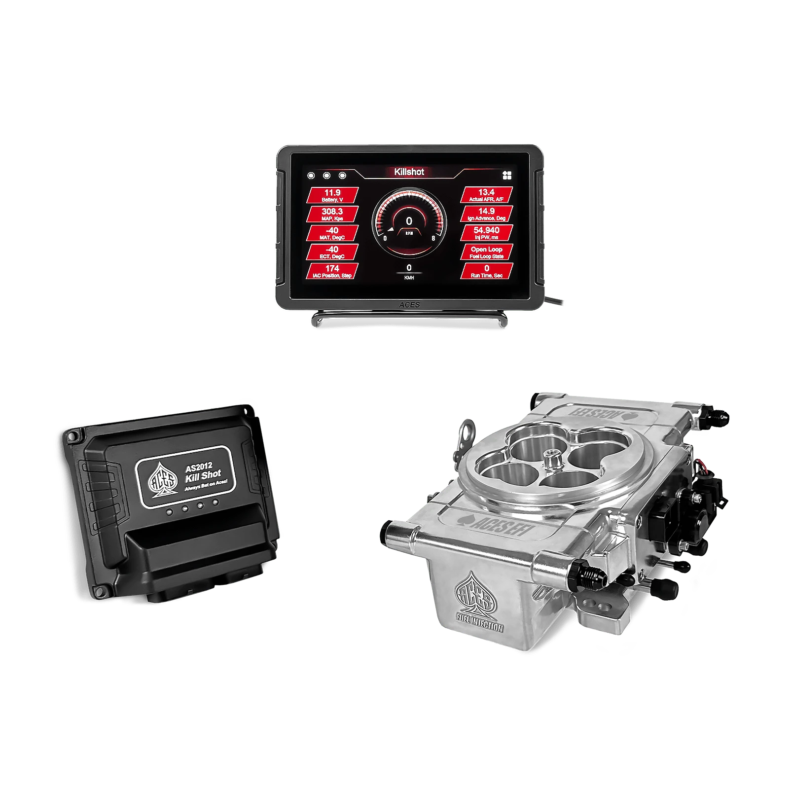 Aces Fuel Injection Community Killshot (Polished) / 7" Handheld / No Trans Control Killshot 4-bbl EFI System